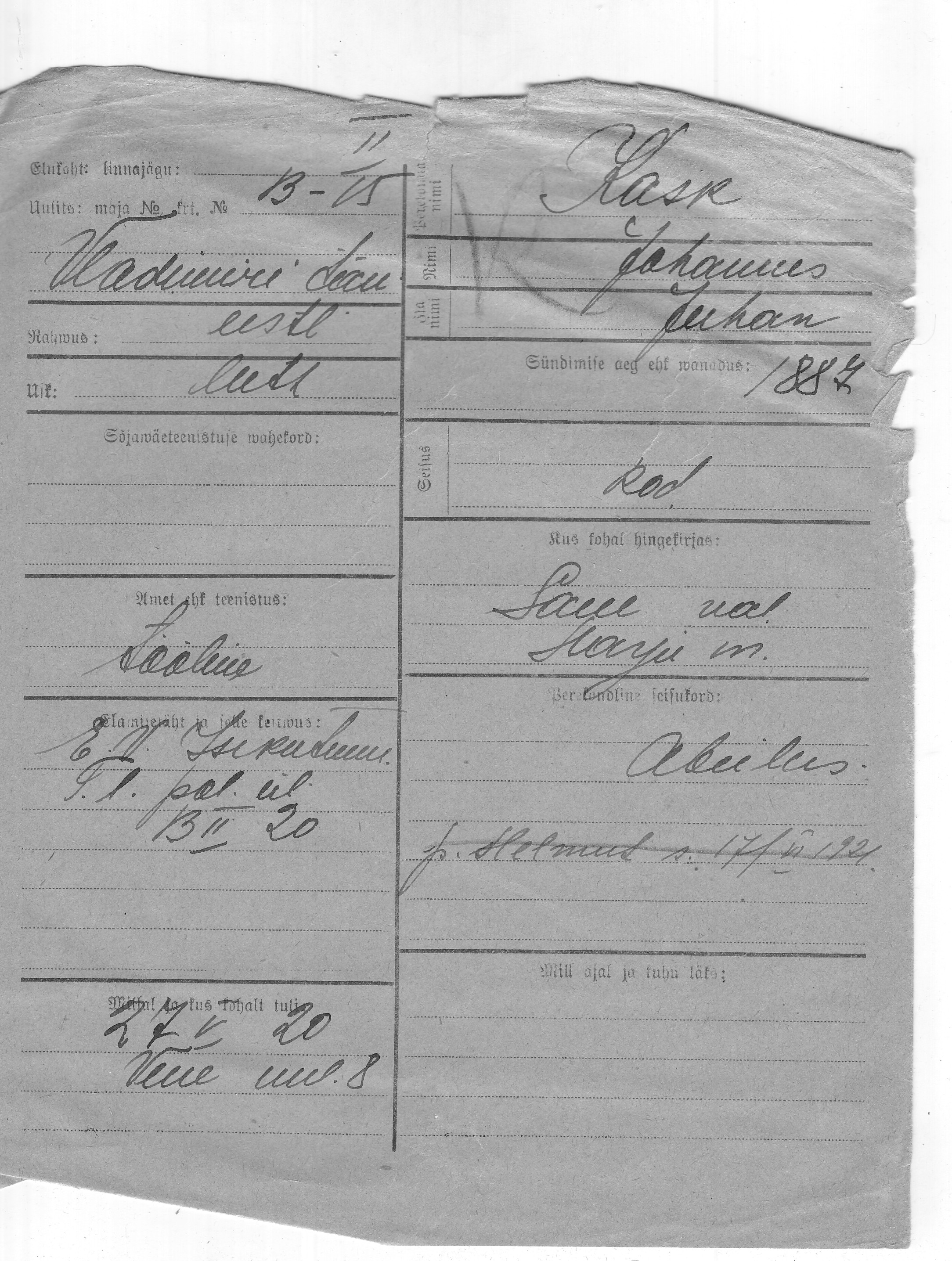 Kask, Johannes, Juhan