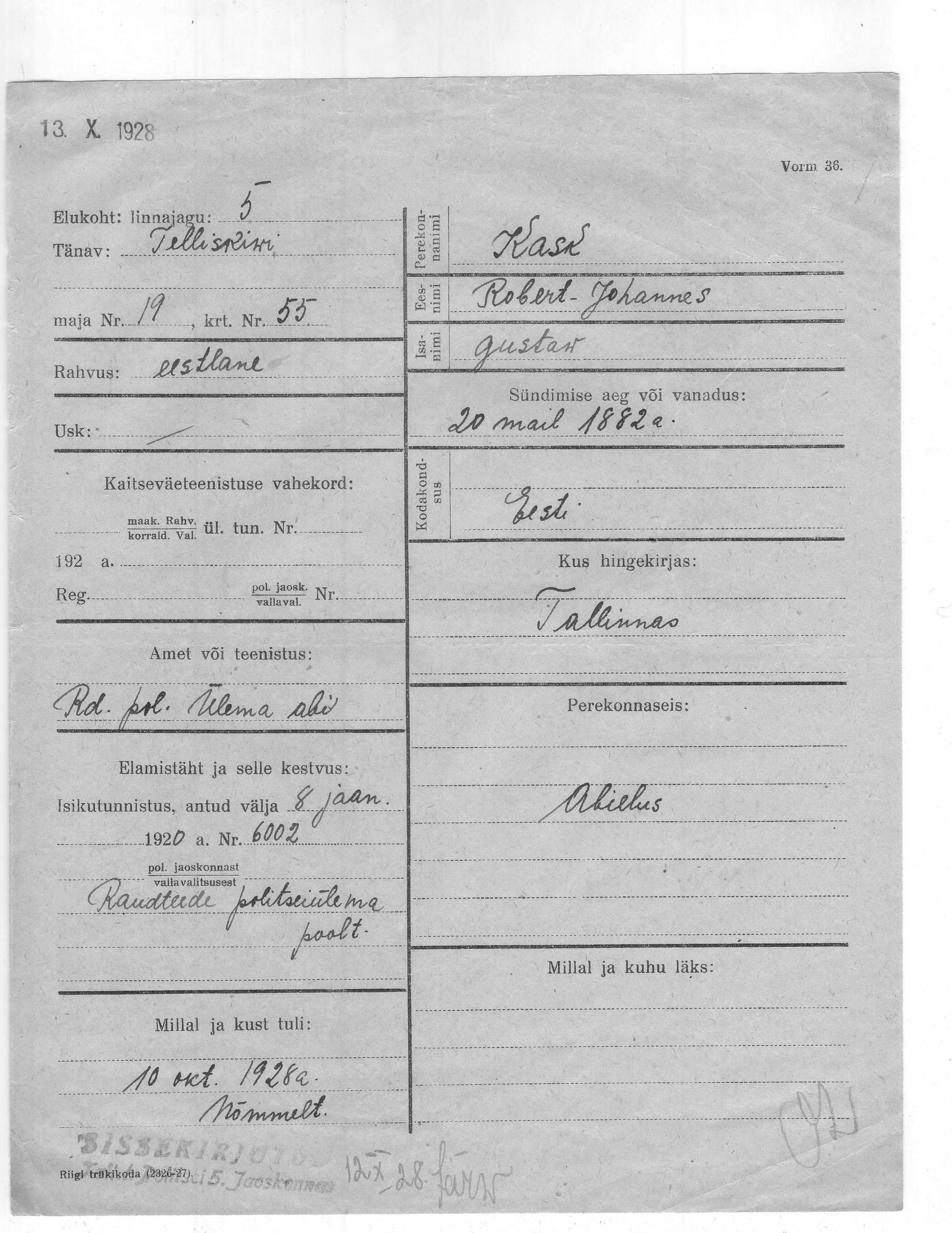 Kask, Johannes, Robert