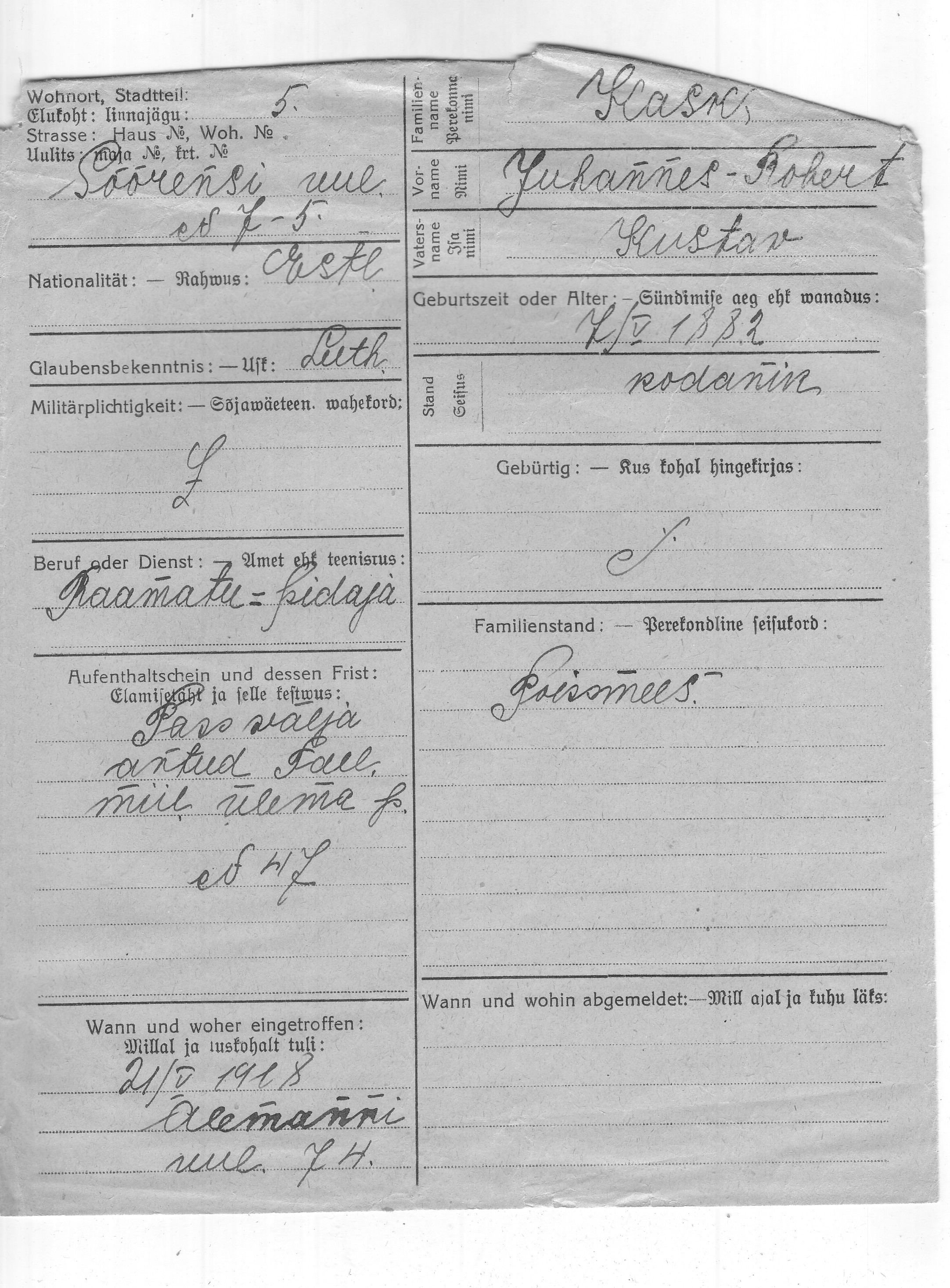 Kask, Johannes, Robert