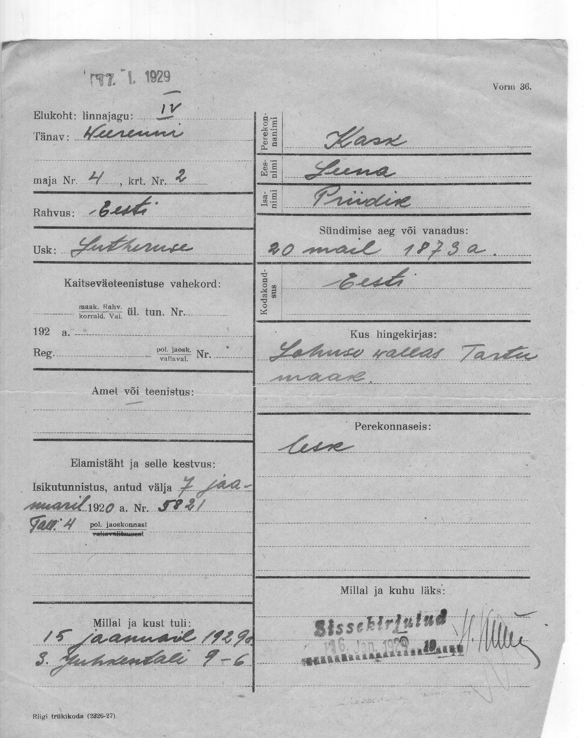 Kask, Leena, Priidik