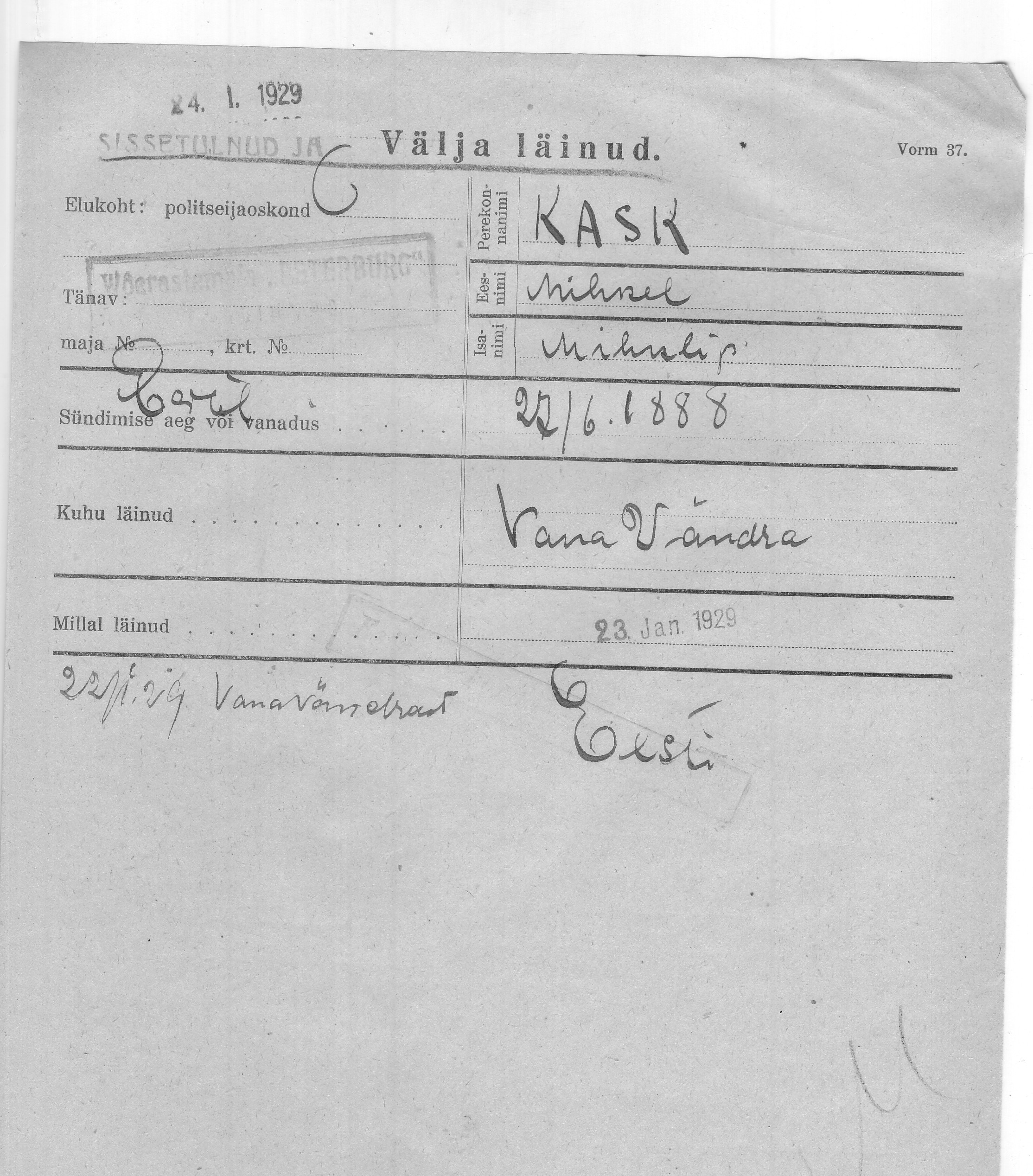 Kask, Mihkel, Mihkel