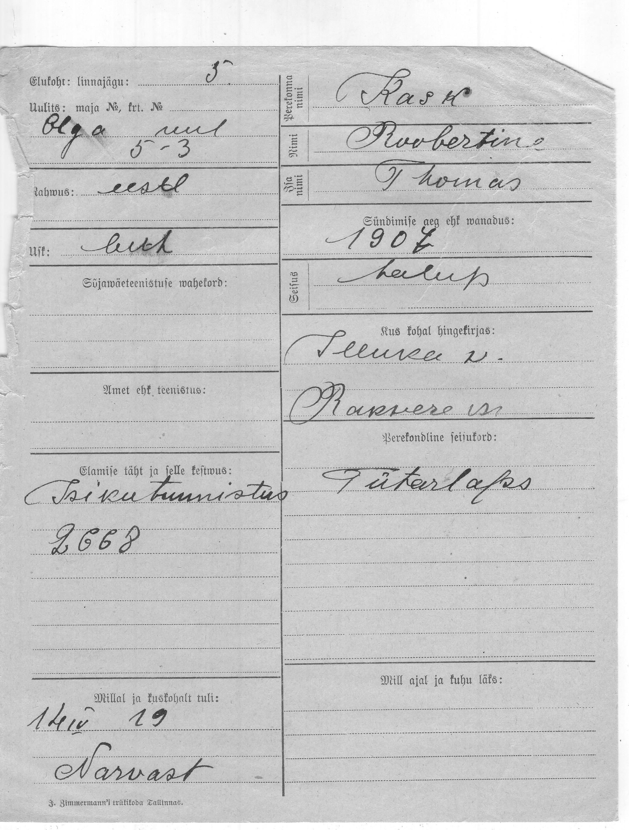 Kask, Roobertine, Thomas