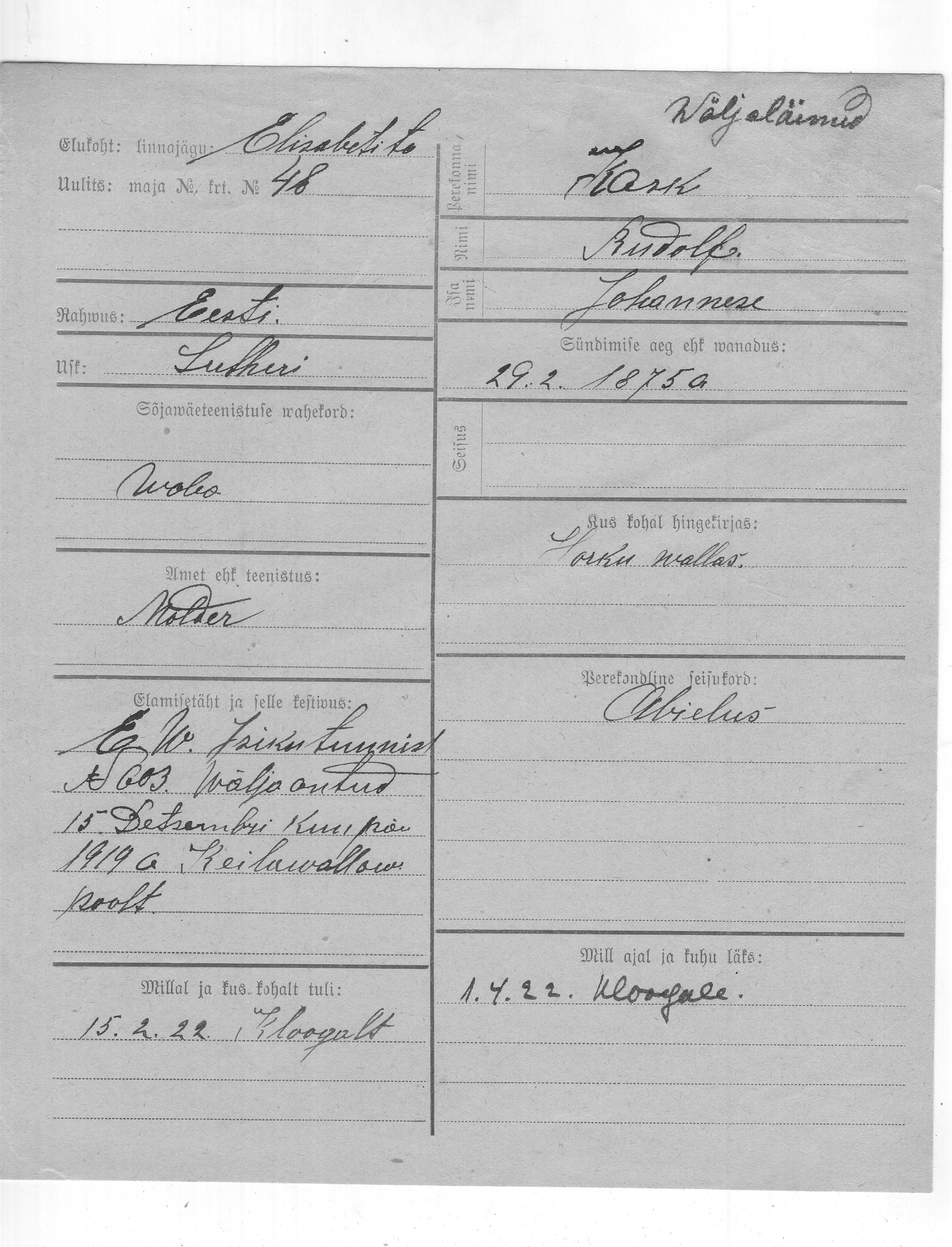 Kask, Rudolf, Johannes