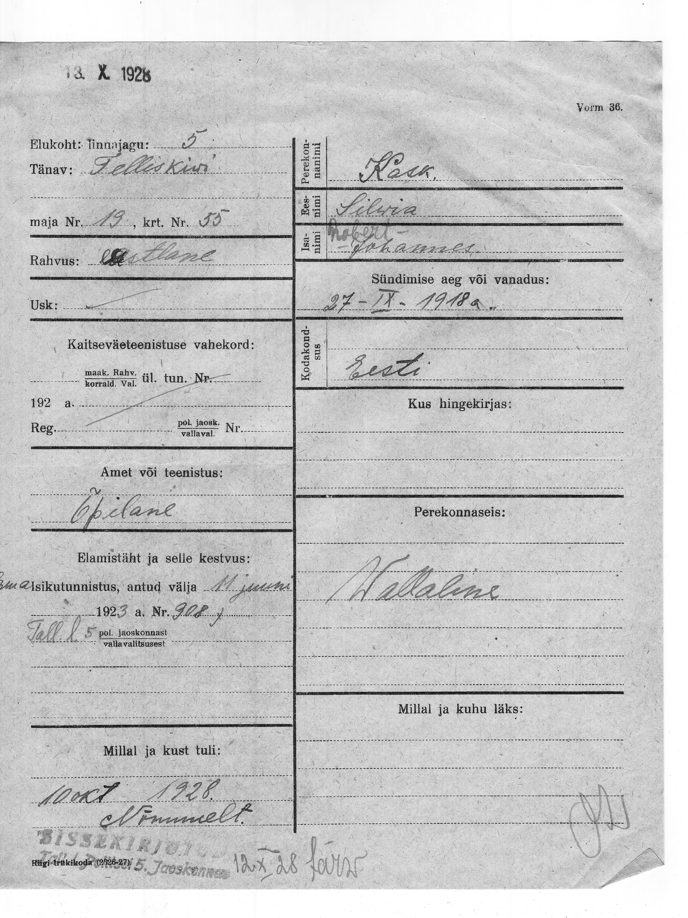 Kask, Silvia, Johannes