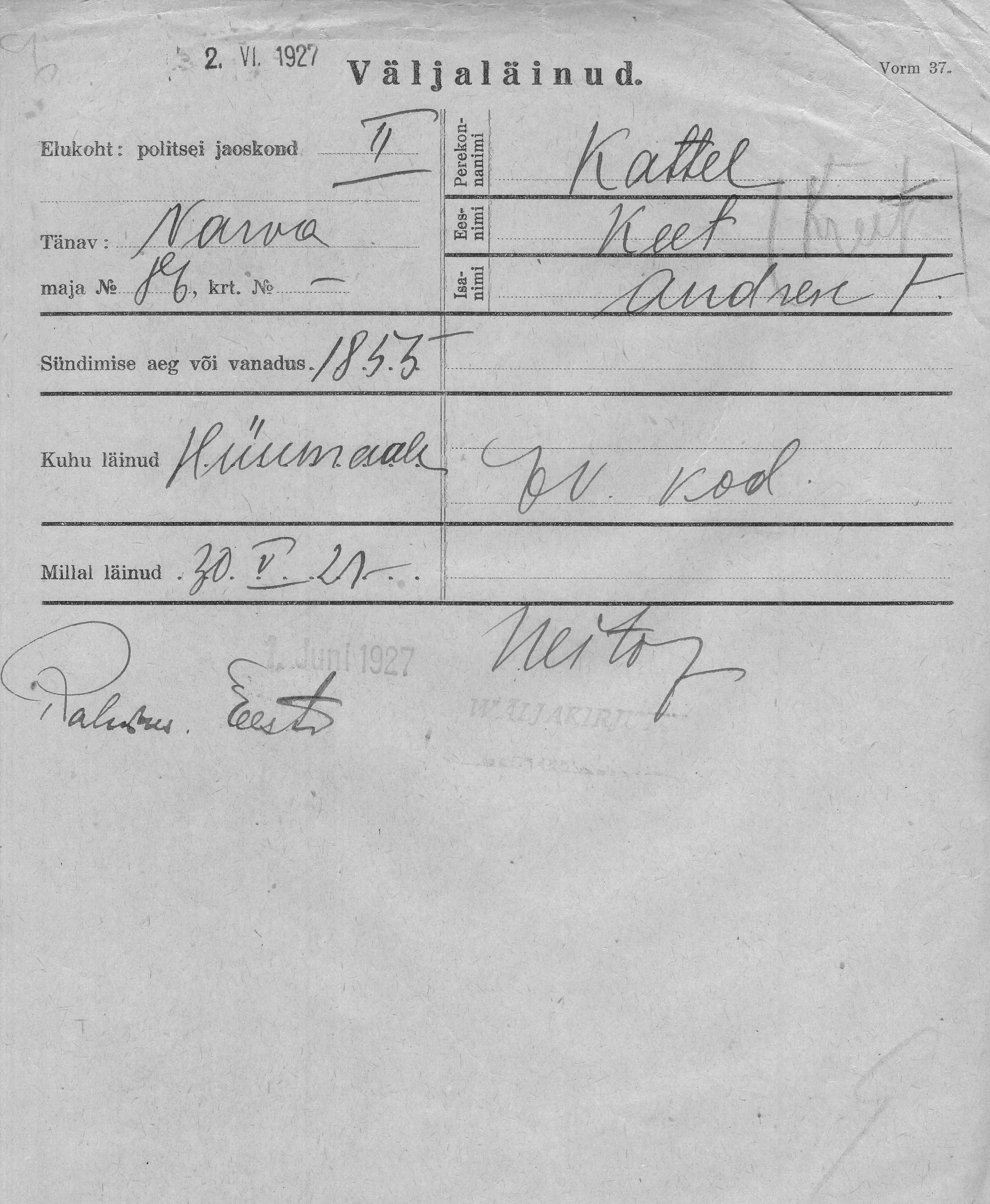 Kattel, Keet, Andres