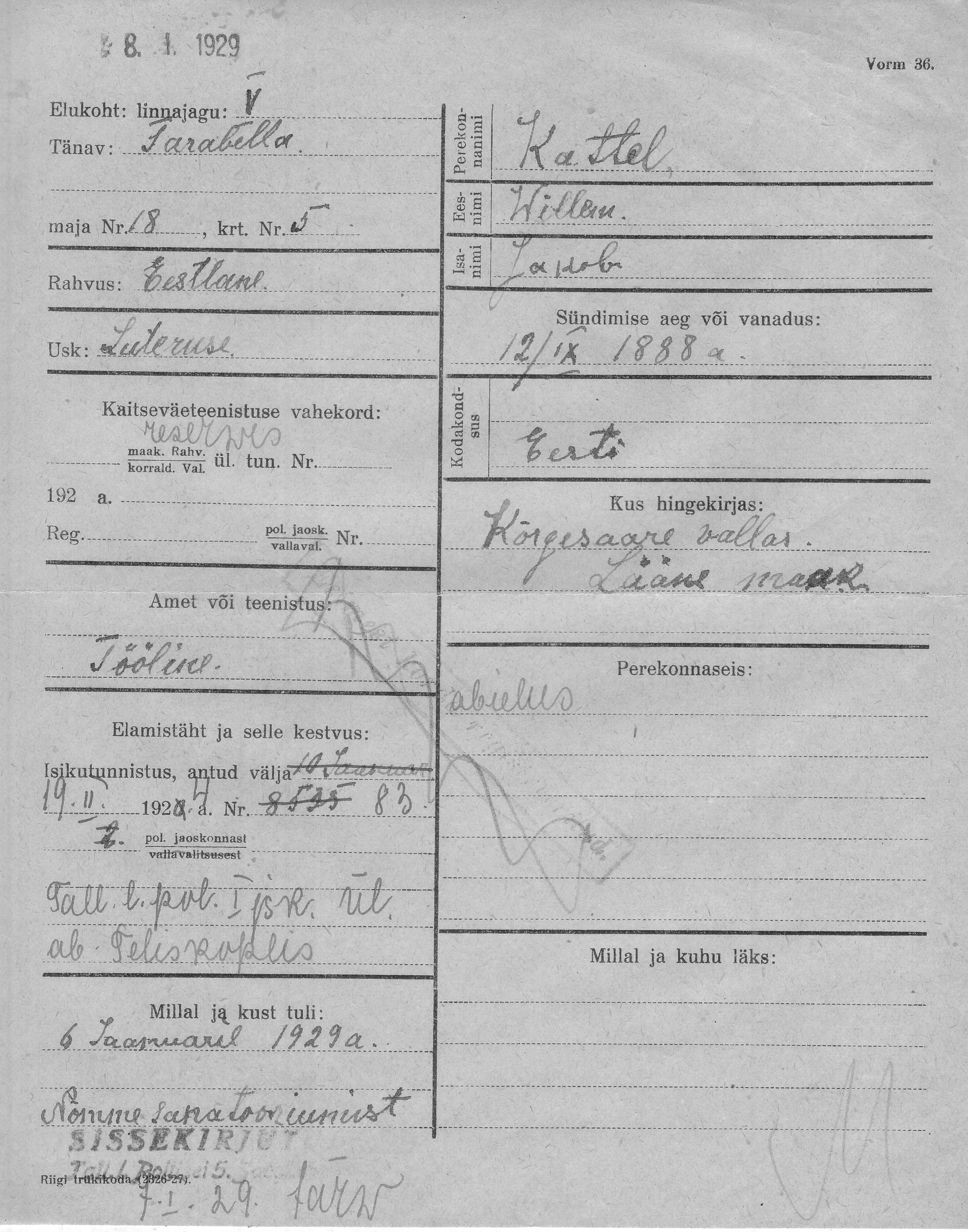 Kattel, Willem, Jakob