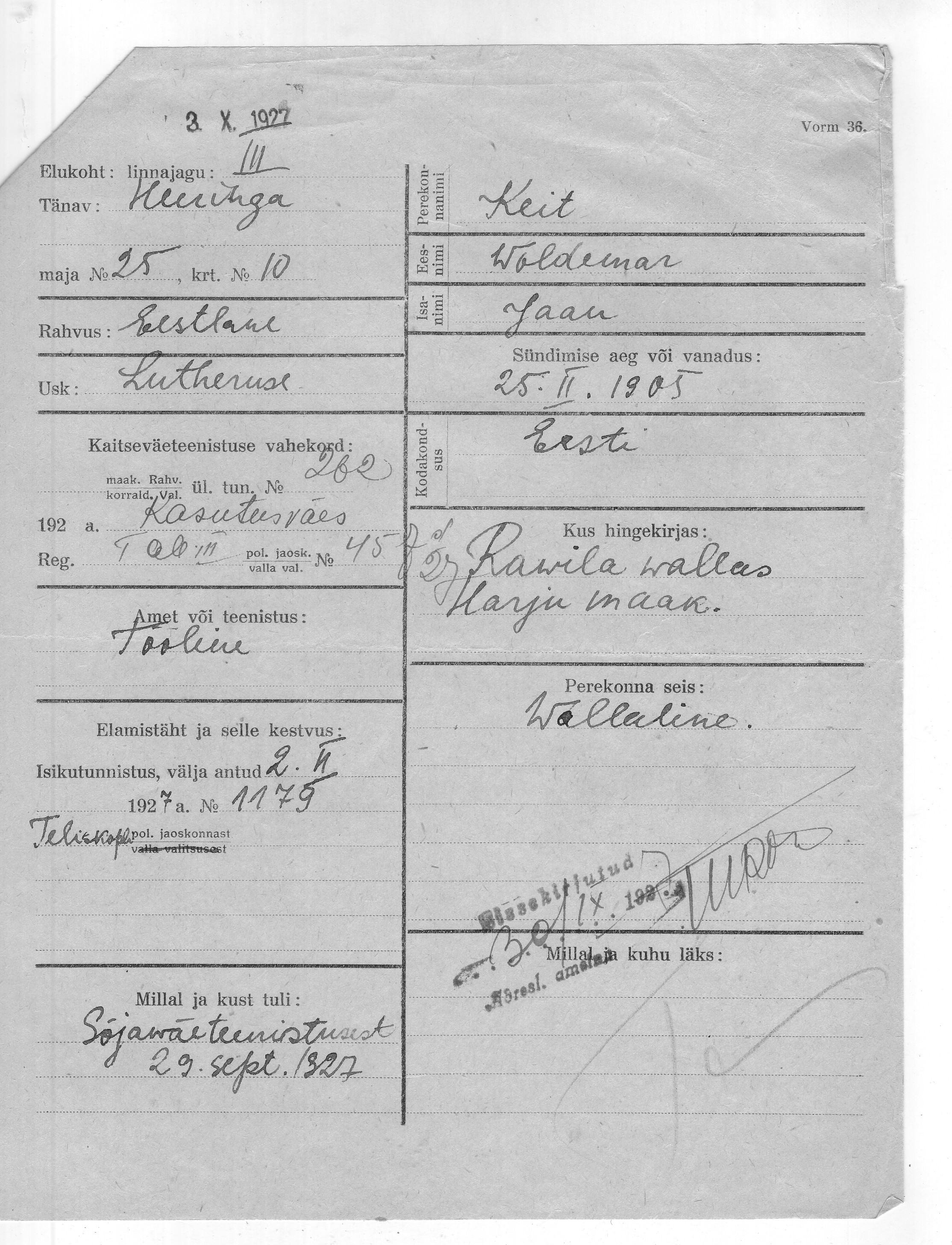 Keit, Voldemar, Jaan