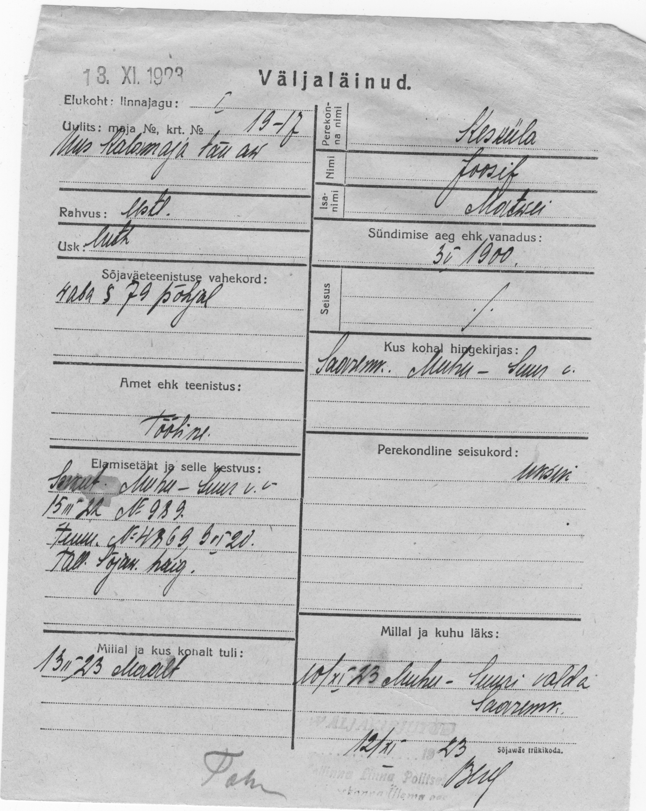 Kesküla, Joosip, Matvei