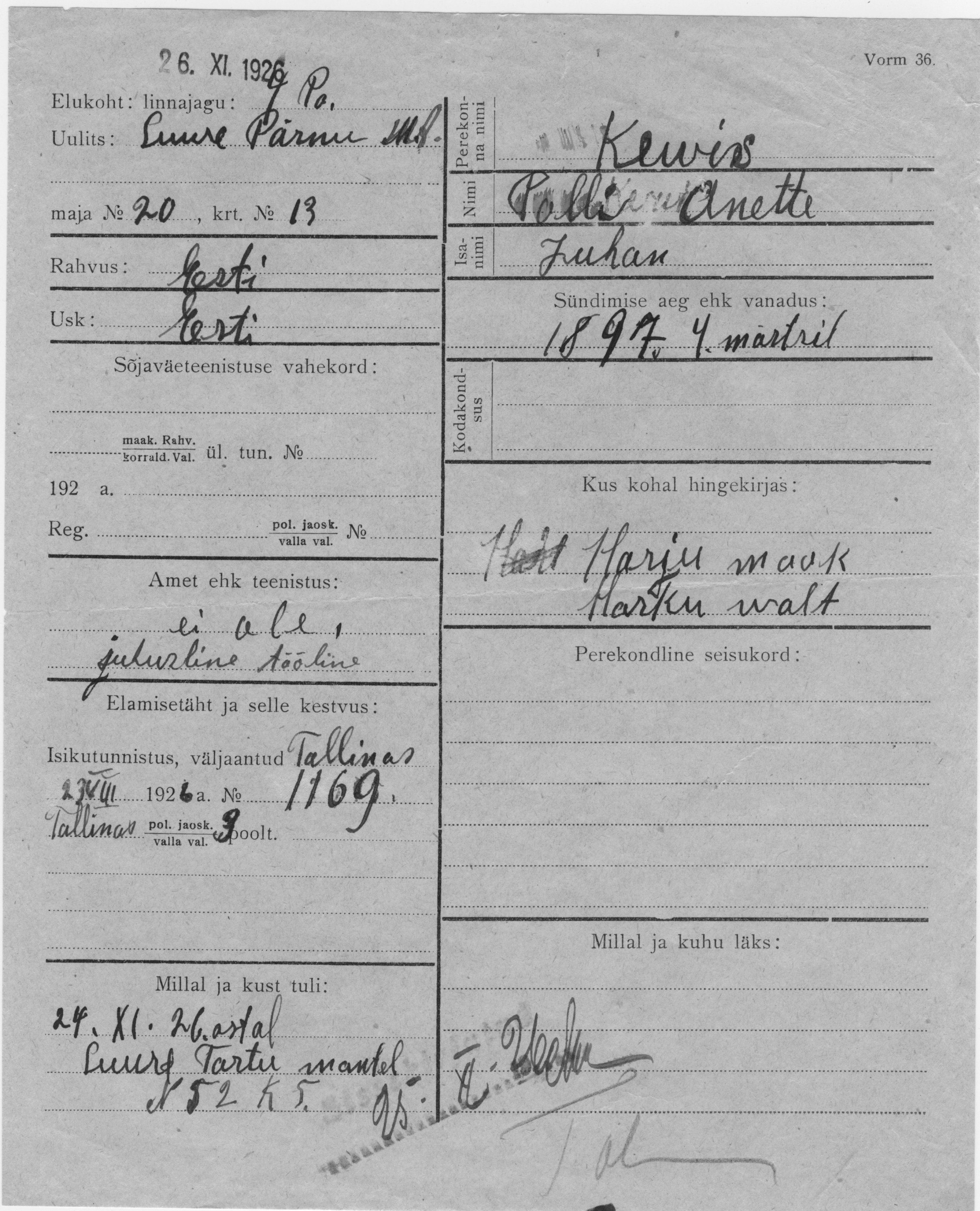 Kevis, Anette, Polli