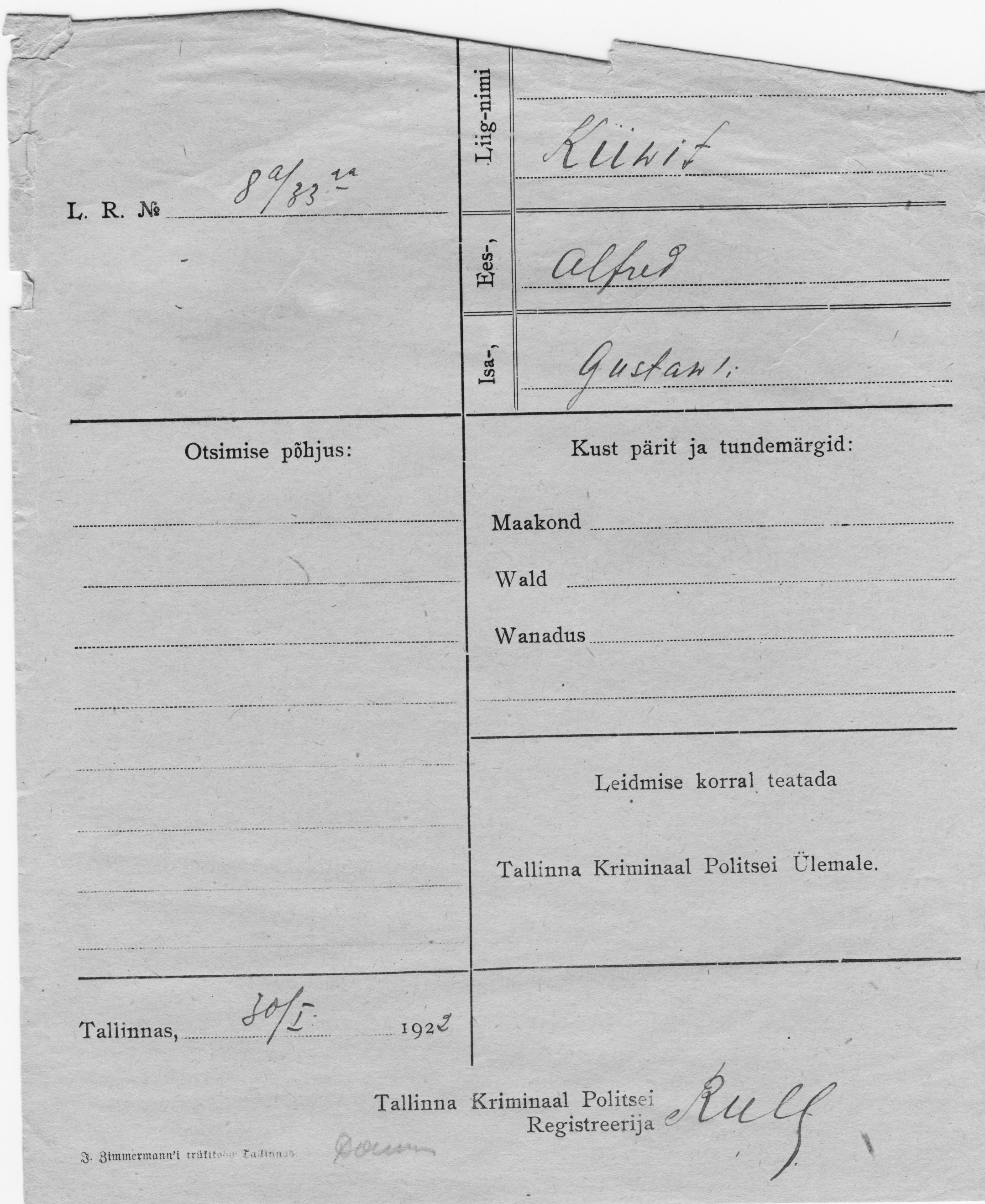 Kiivit, Alfred, Gustav