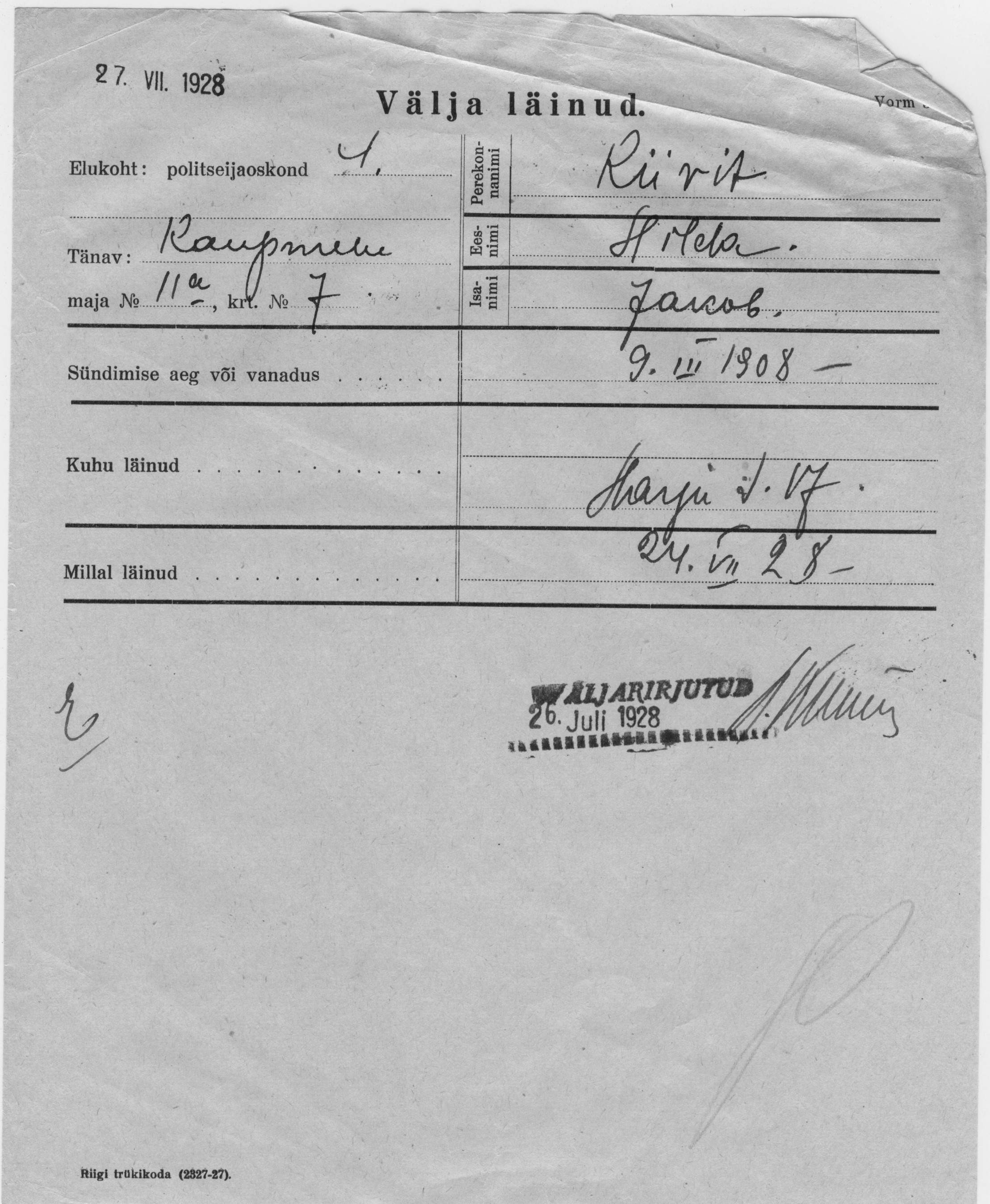 Kiivit, Hilda, Jakob