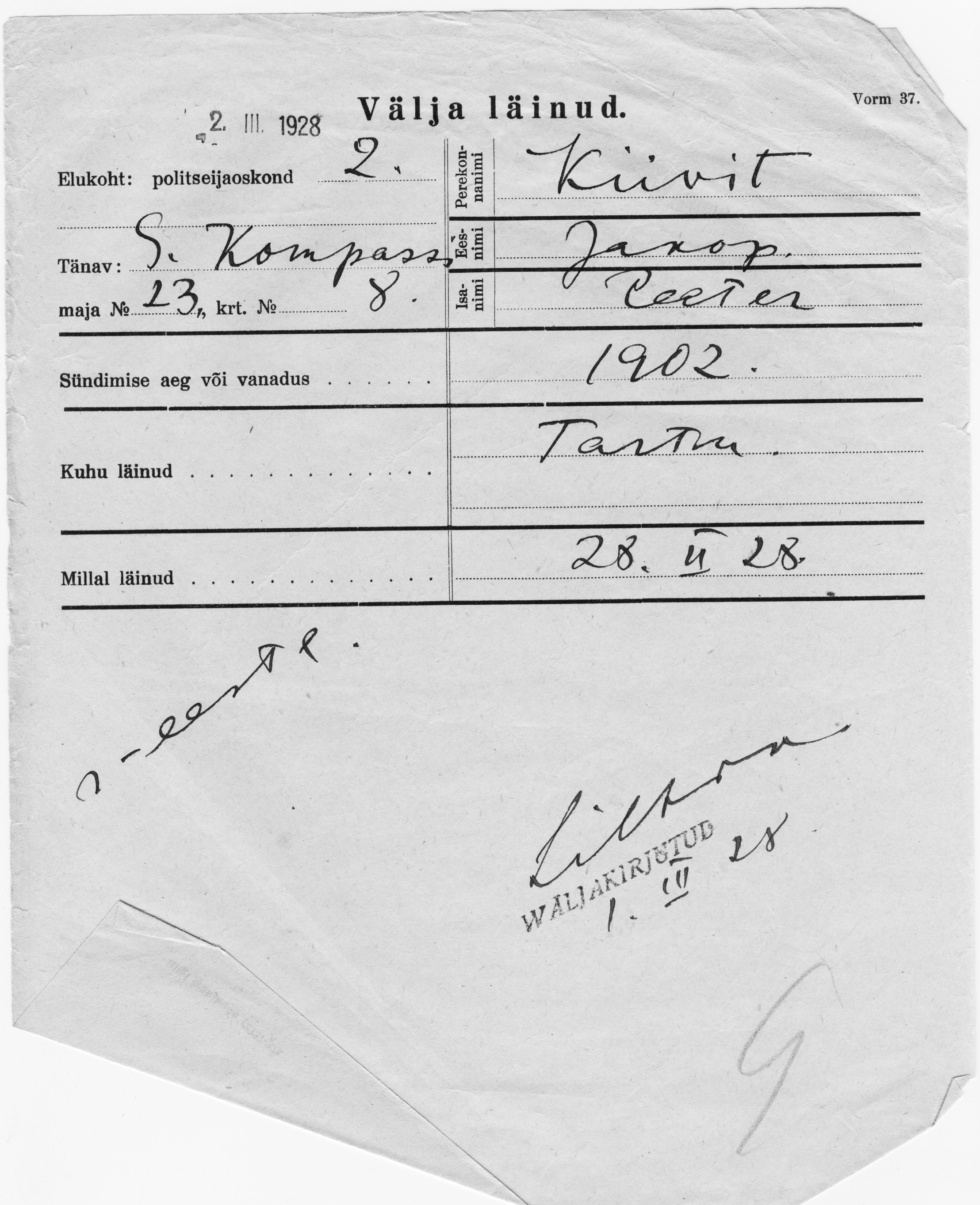 Kiivit, Jakop, Peeter