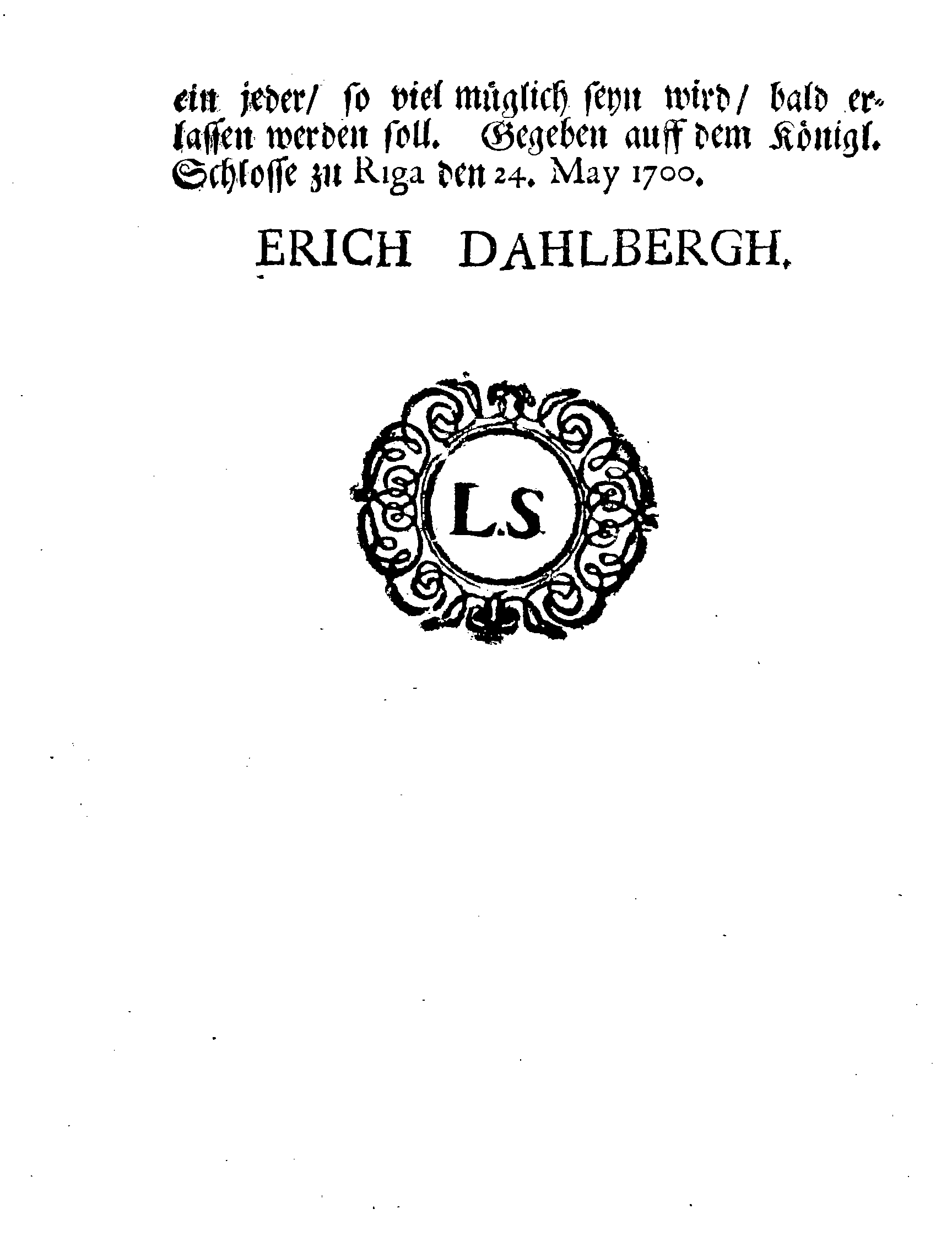 [Erik Dahlberghi korraldus]