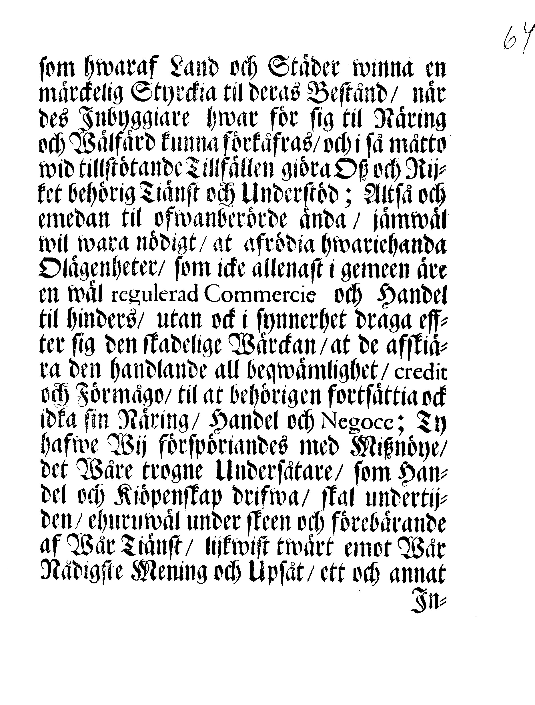 Kongl. May:tz Nådigste STADGA Och Förordning, Huruledes förhållas skal med dhe traffiquerande af Borgerskapet, som warda angifne at hafwa begått någon orichtiget i förtullandet