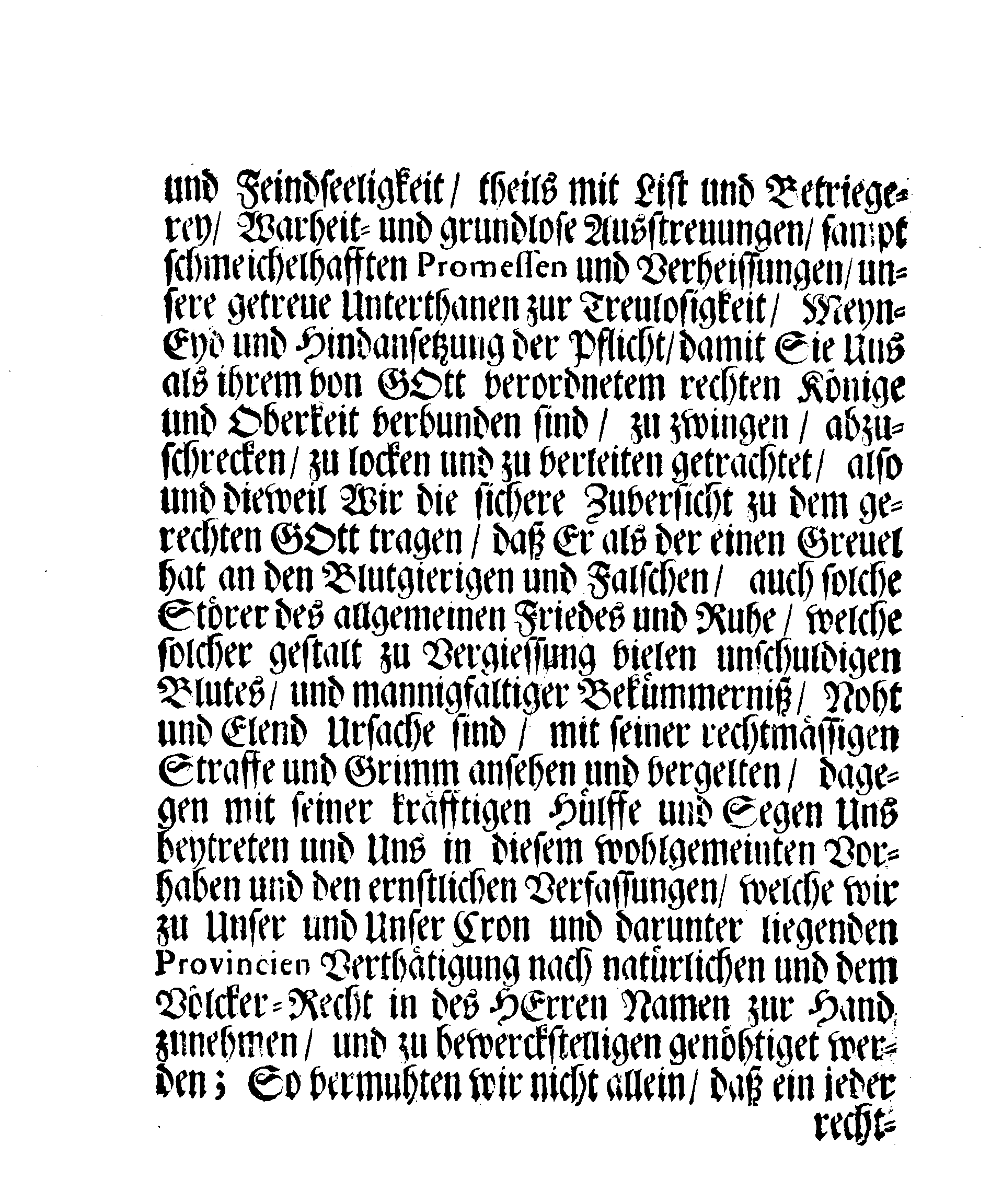 Ihrer Königl. Majest. Befehl, daß alle dero Unterthanen, die sich anjetzo in des Königes von Pohlen und dessen Anhangs Diensten, oder bey dessen Trouppen auffhalten, sich unverzögerlich von dannen begeben sollen