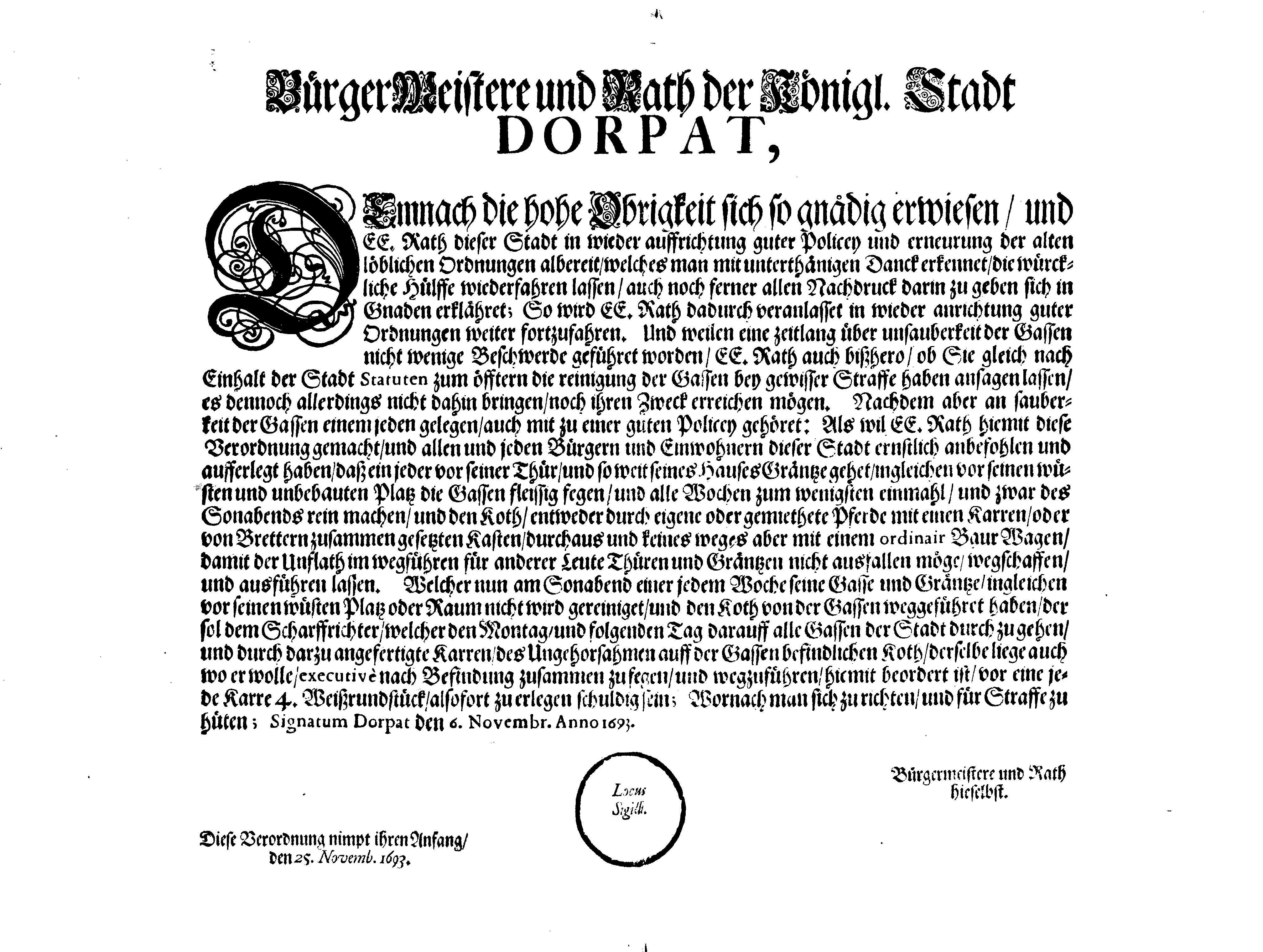 [Tartu magistraadi korraldus]