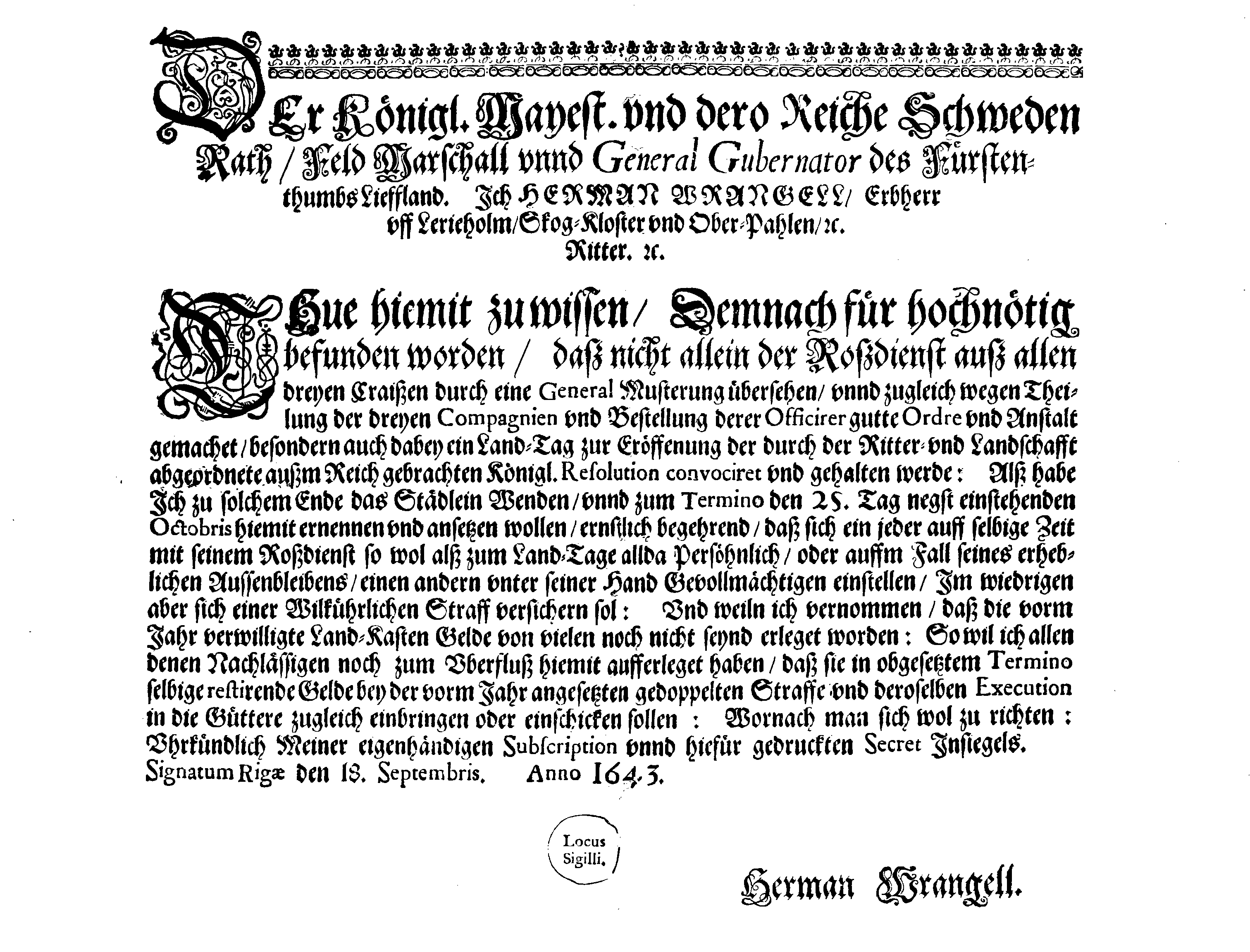 [Herman Wrangeli korraldus]