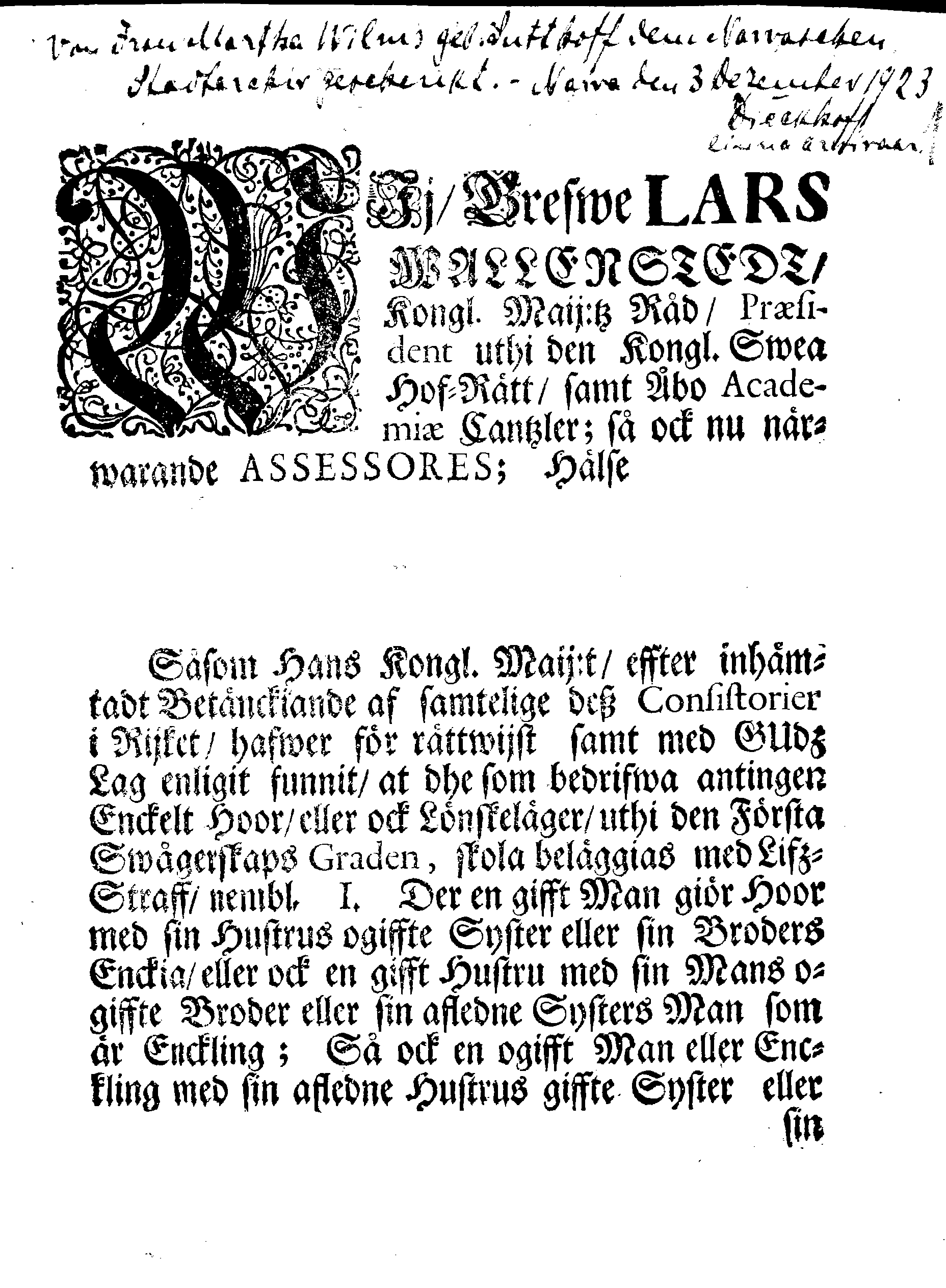 [Svea õuekohtu korraldus]