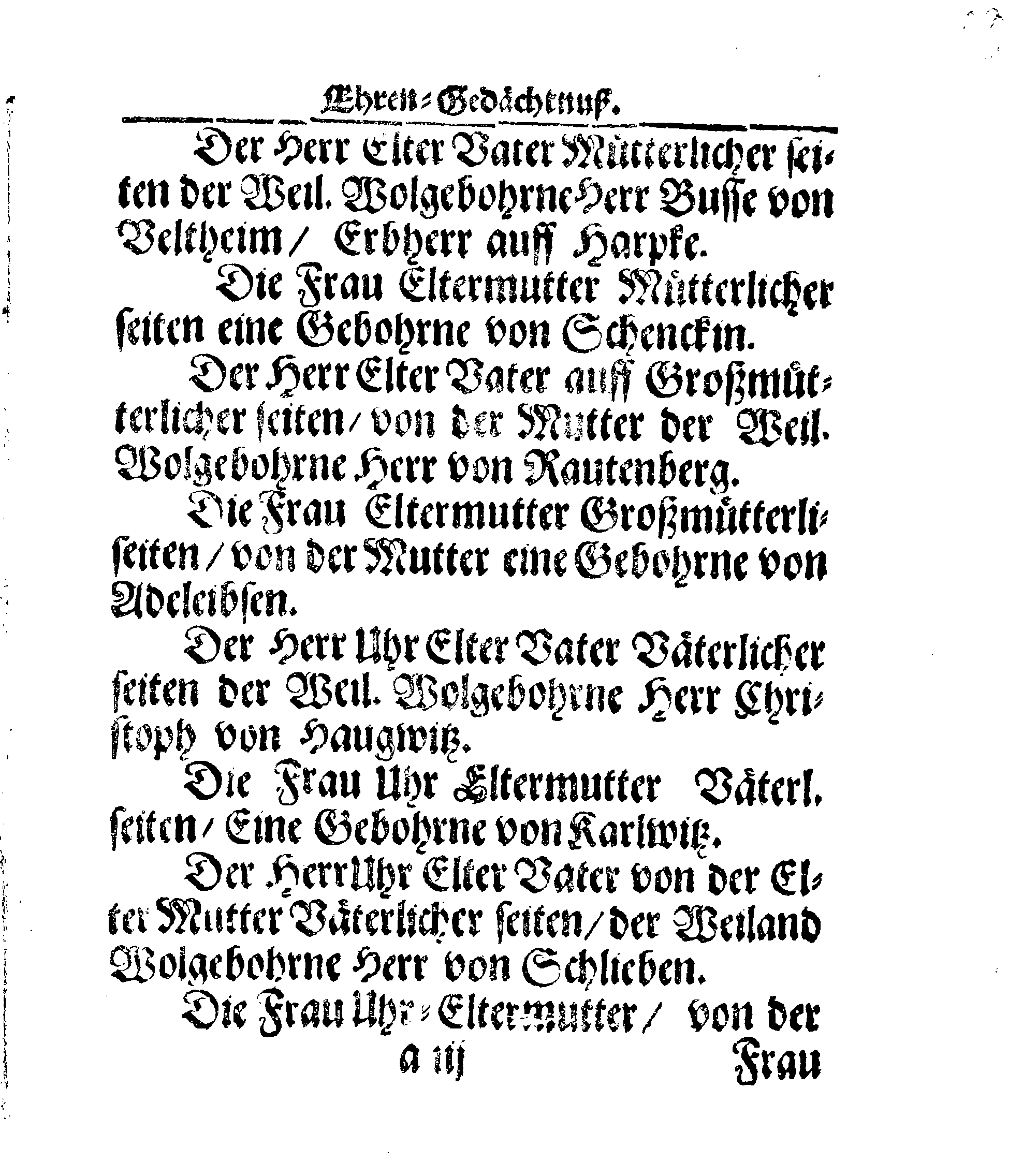 Christ-Gebürliche Klag-Trost- und Ehren-Gedächtniß Der Weyland Hochgebohrnen Gräffin und Frauen, Frauen ANNAE MARGARETHAE WRANGELIN, Gebohren von Haugwitz, Des Höchstgebohren Graffen und Herrn, Herrn CARL-GUSTAV-WRANGELS, … Frau Gemahlin.