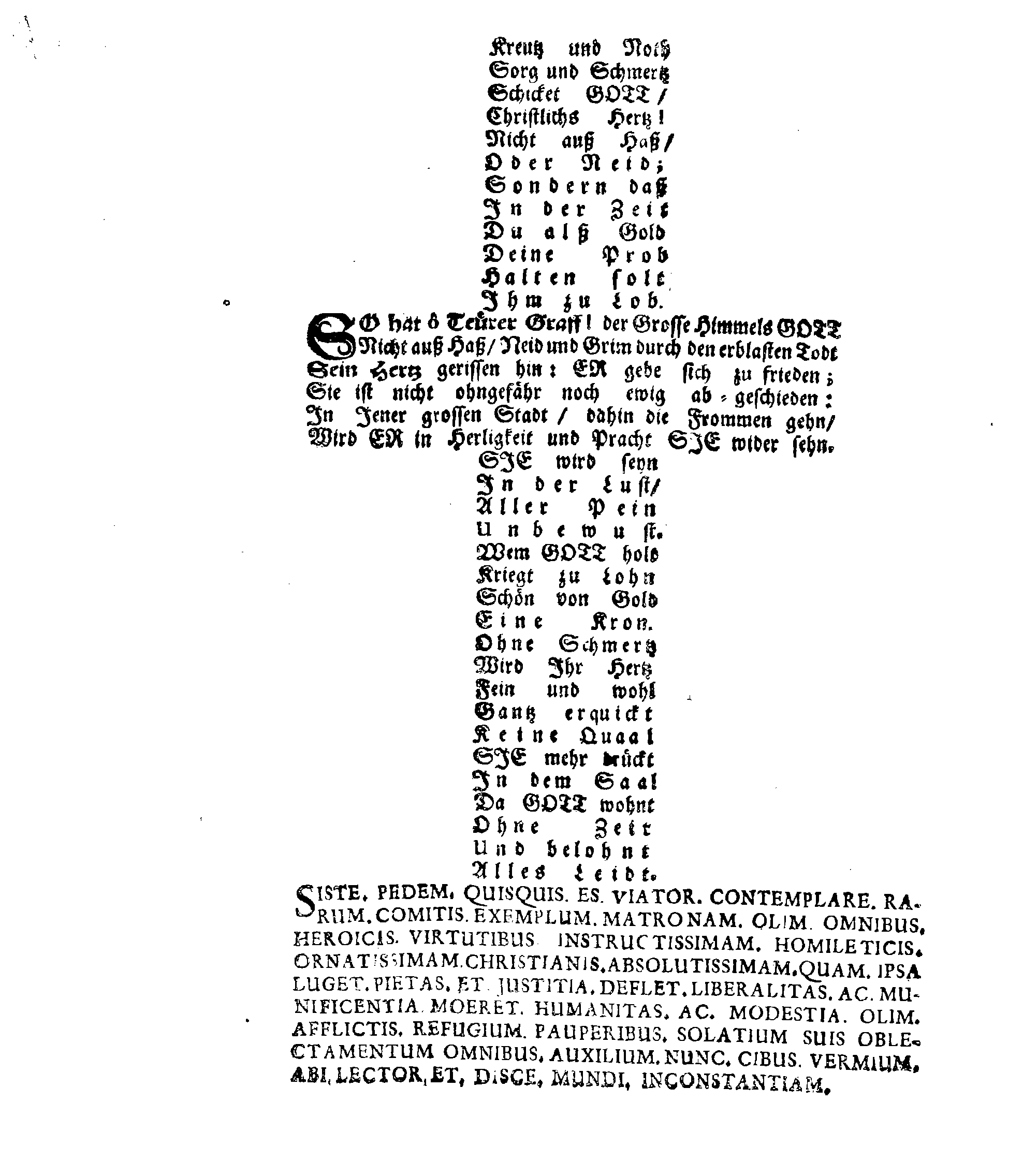 Christ-Gebürliche Klag-Trost- und Ehren-Gedächtniß Der Weyland Hochgebohrnen Gräffin und Frauen, Frauen ANNAE MARGARETHAE WRANGELIN, Gebohren von Haugwitz, Des Höchstgebohren Graffen und Herrn, Herrn CARL-GUSTAV-WRANGELS, … Frau Gemahlin.