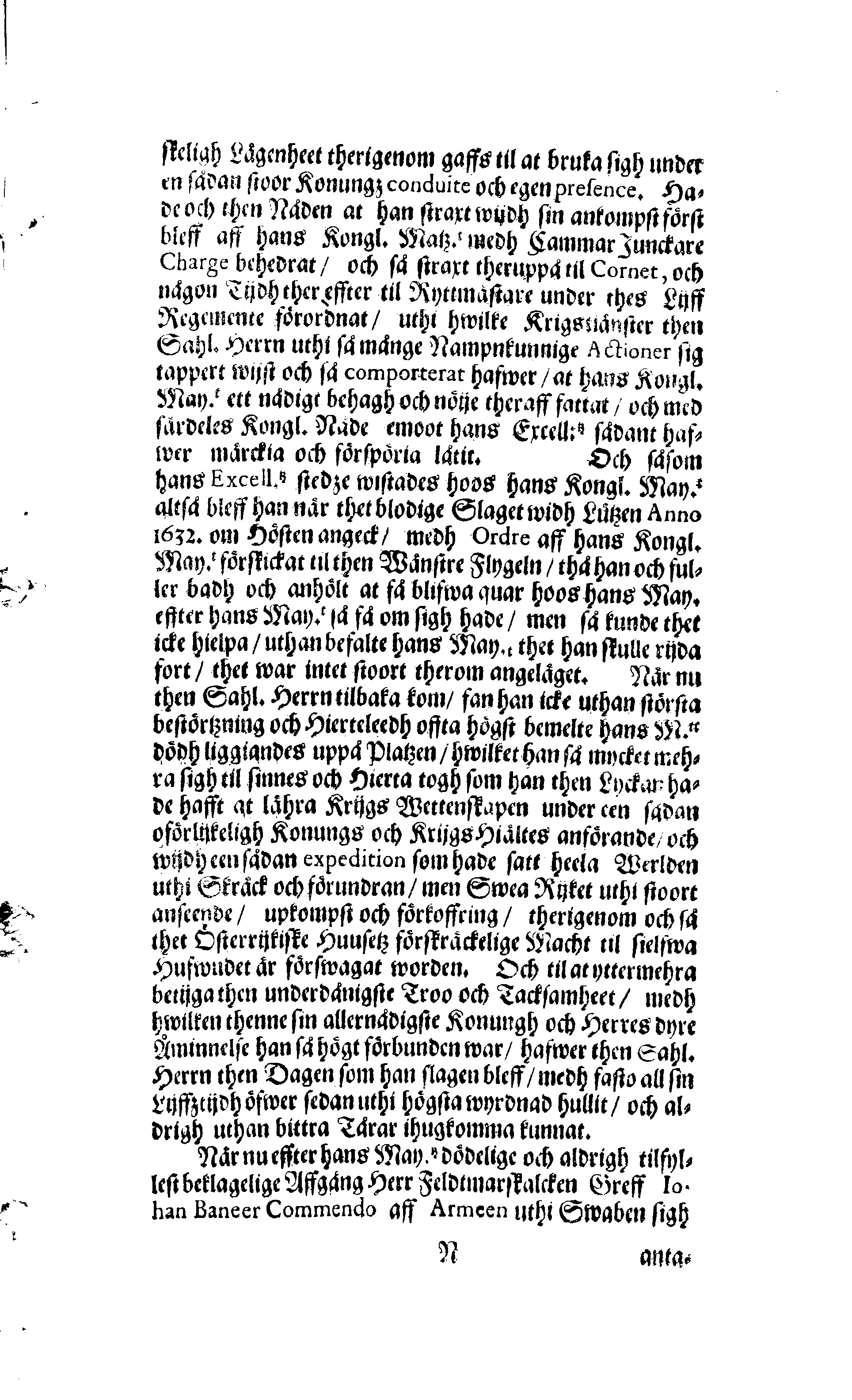 Der Sehl. Seelen hertzliche Dancksagung; das GOtt in so vielen Gefährlichkeitten selbe so gnädig bewahret und den entseelten Cörper auß abgelegenen Orten zu seiner Ruhekammer hat kommen lassen wollen. Welche auß Des Weilandt Erleuchteten und Hochgebohrnen Graffen und Herren, H. Carol Gustaff Wrangels, … Hochansehnliche LeichBegänckniß, den 1. Decembr. Anno 1680. gehalten, in einer Traur-Music, auss unterthäniger Schuldigkeit, gesungen und abgefaßet von einen alten Domestiquen Diener