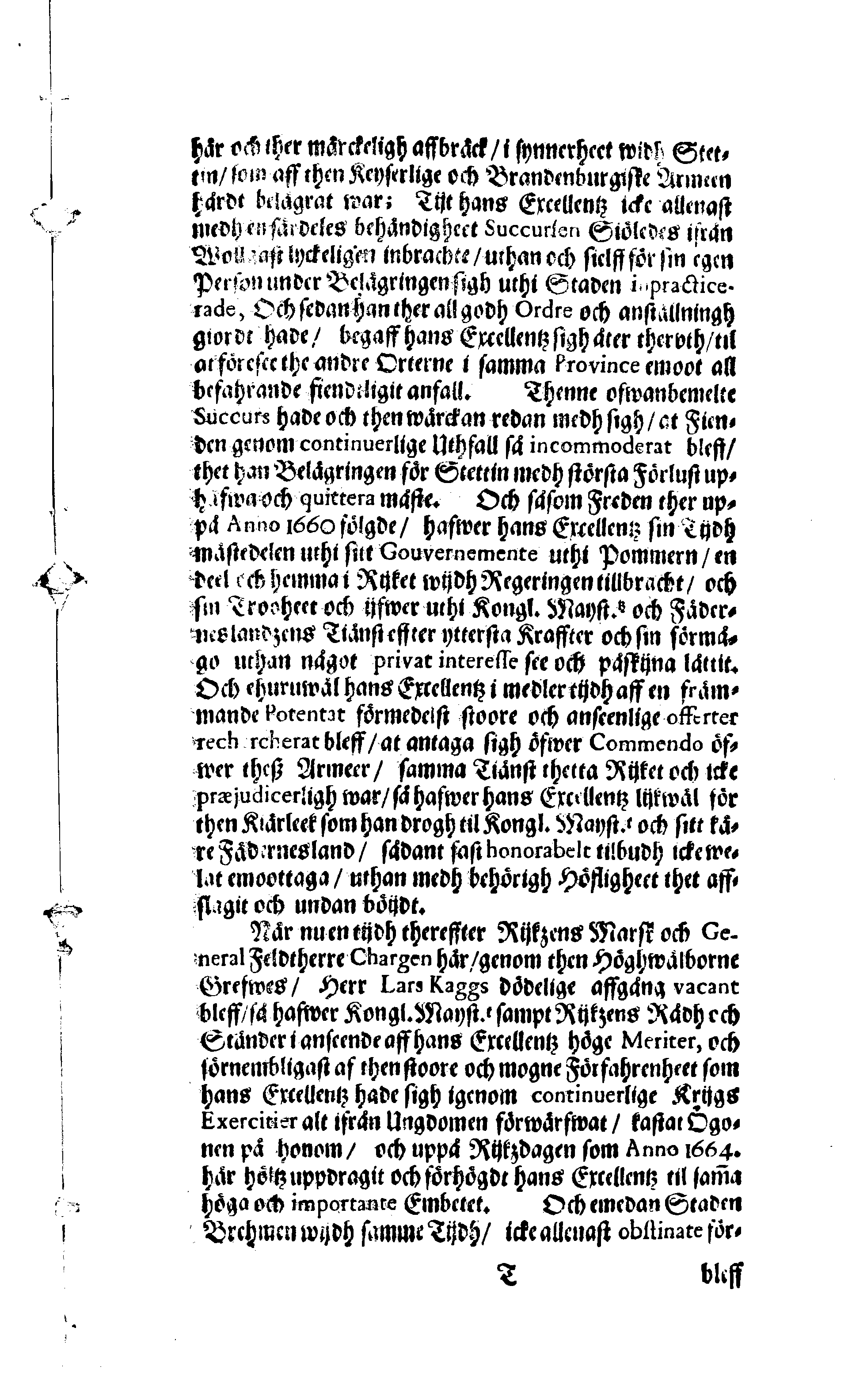Der Sehl. Seelen hertzliche Dancksagung; das GOtt in so vielen Gefährlichkeitten selbe so gnädig bewahret und den entseelten Cörper auß abgelegenen Orten zu seiner Ruhekammer hat kommen lassen wollen. Welche auß Des Weilandt Erleuchteten und Hochgebohrnen Graffen und Herren, H. Carol Gustaff Wrangels, … Hochansehnliche LeichBegänckniß, den 1. Decembr. Anno 1680. gehalten, in einer Traur-Music, auss unterthäniger Schuldigkeit, gesungen und abgefaßet von einen alten Domestiquen Diener
