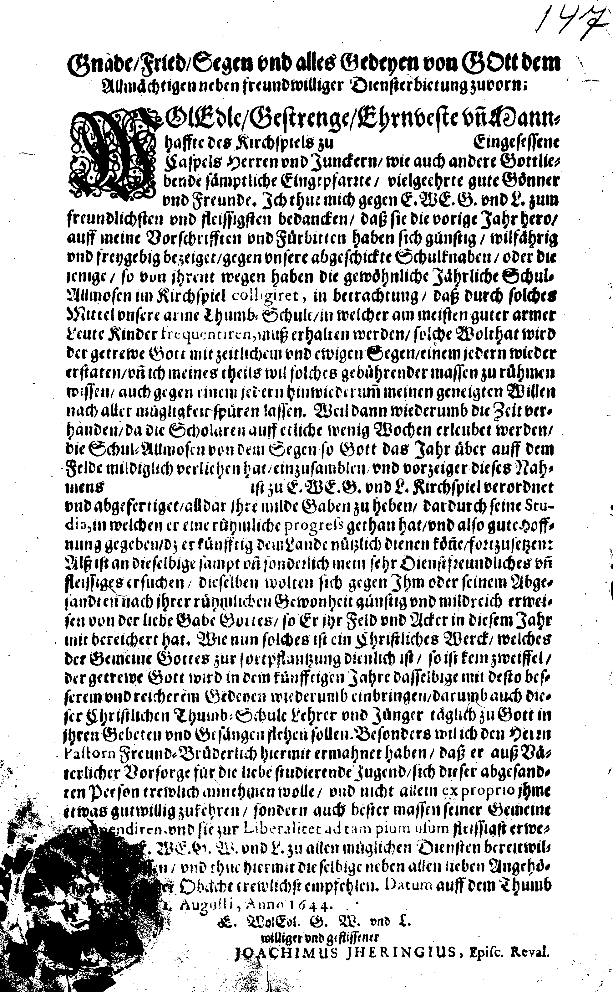 [Joachim Jheringi poolt välja antud tõend]