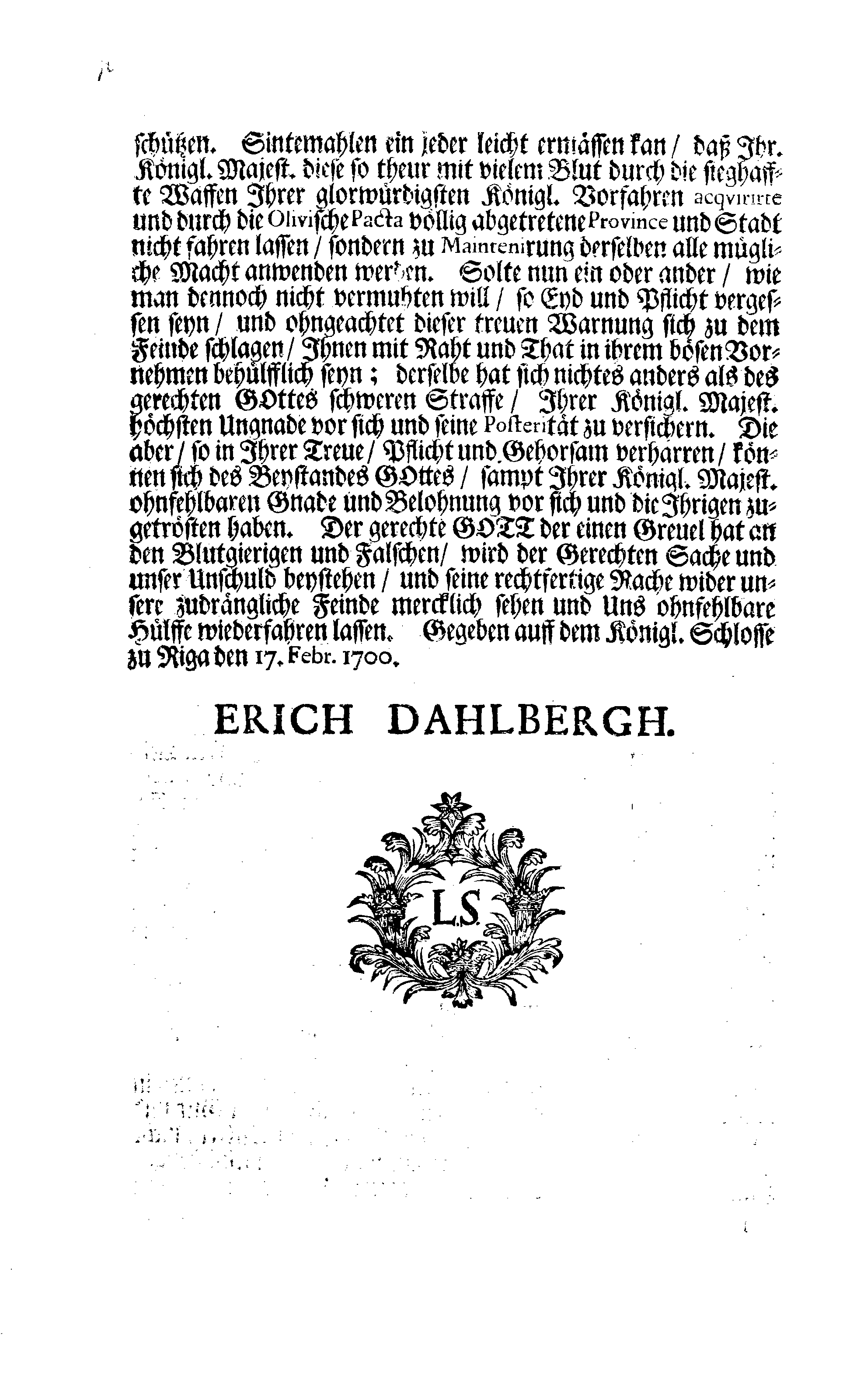 [Erik Dahlberghi korraldus]