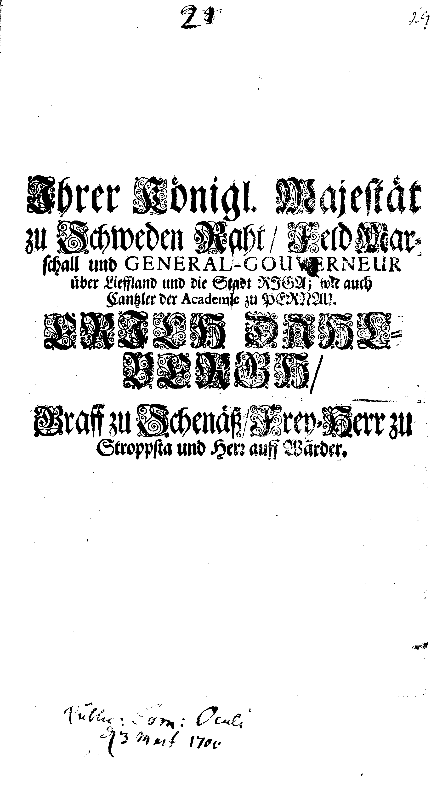 [Erik Dahlberghi korraldus]