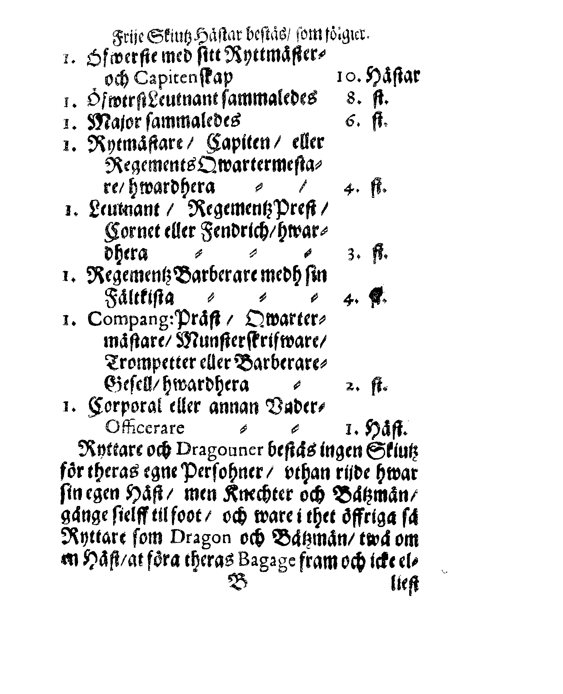 Kongl. May:tz Tågh Ordning För dess Landt- och SiöMilitz sampt Artollerie Folck