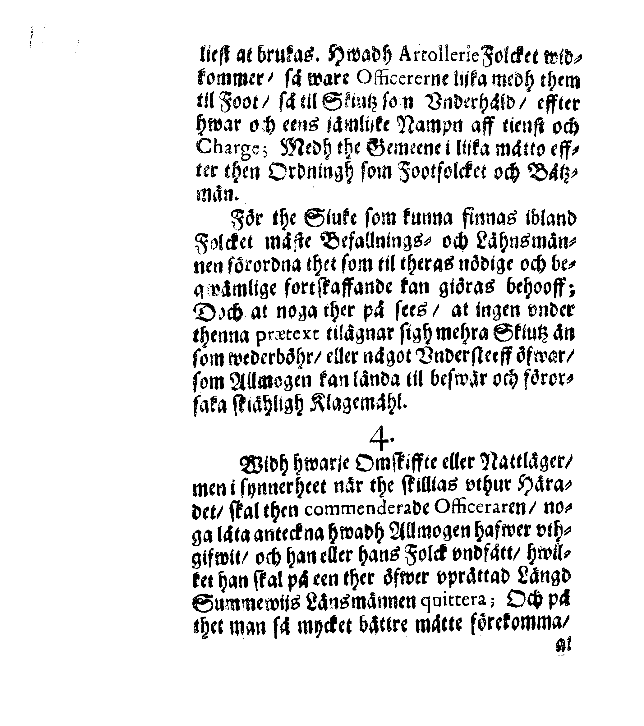 Kongl. May:tz Tågh Ordning För dess Landt- och SiöMilitz sampt Artollerie Folck