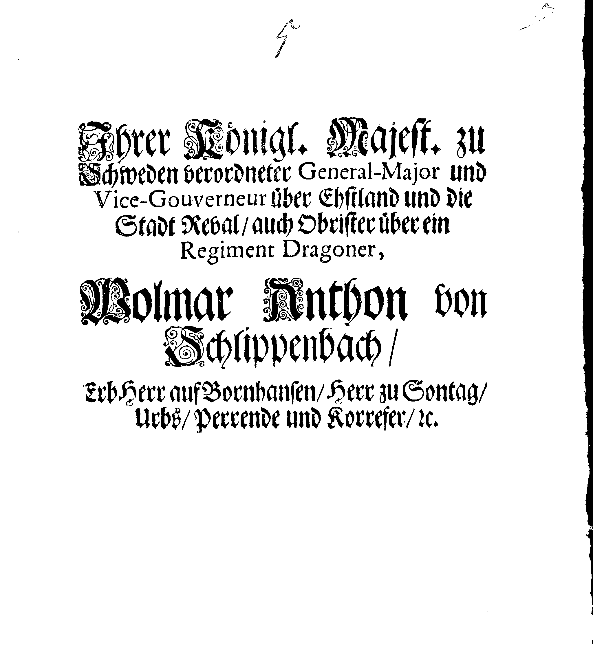 [Wolmar Anton von Schlippenbachi korraldus]