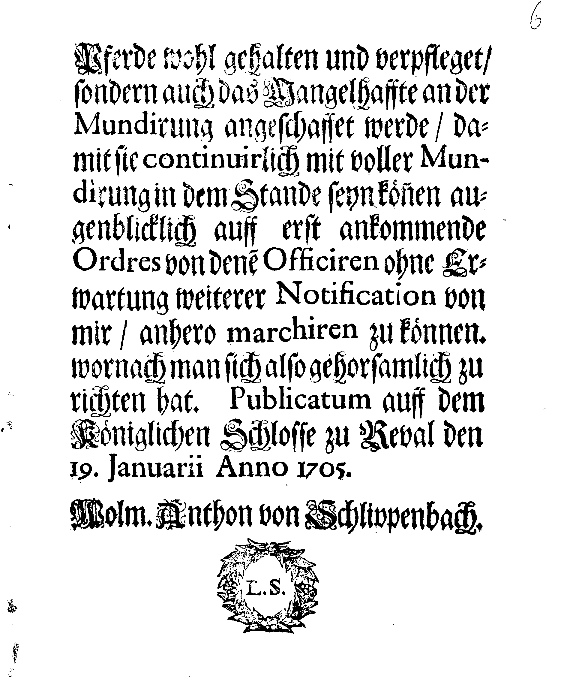 [Wolmar Anton von Schlippenbachi korraldus]