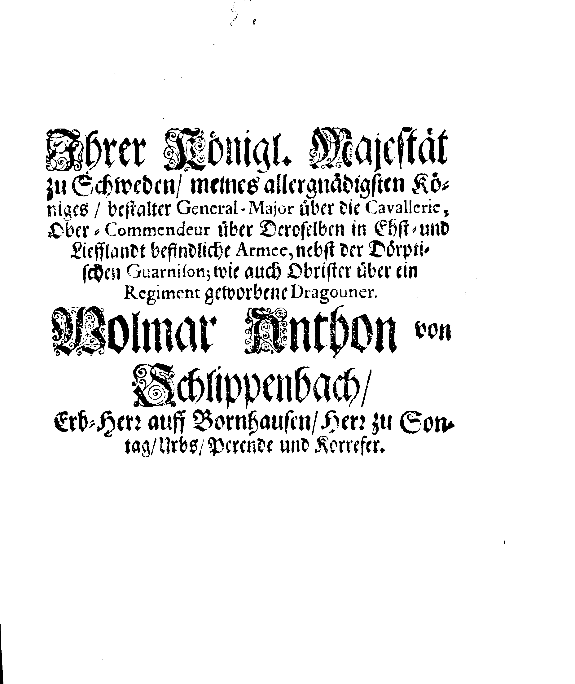 [Wolmar Anton von Schlippenbachi korraldus]