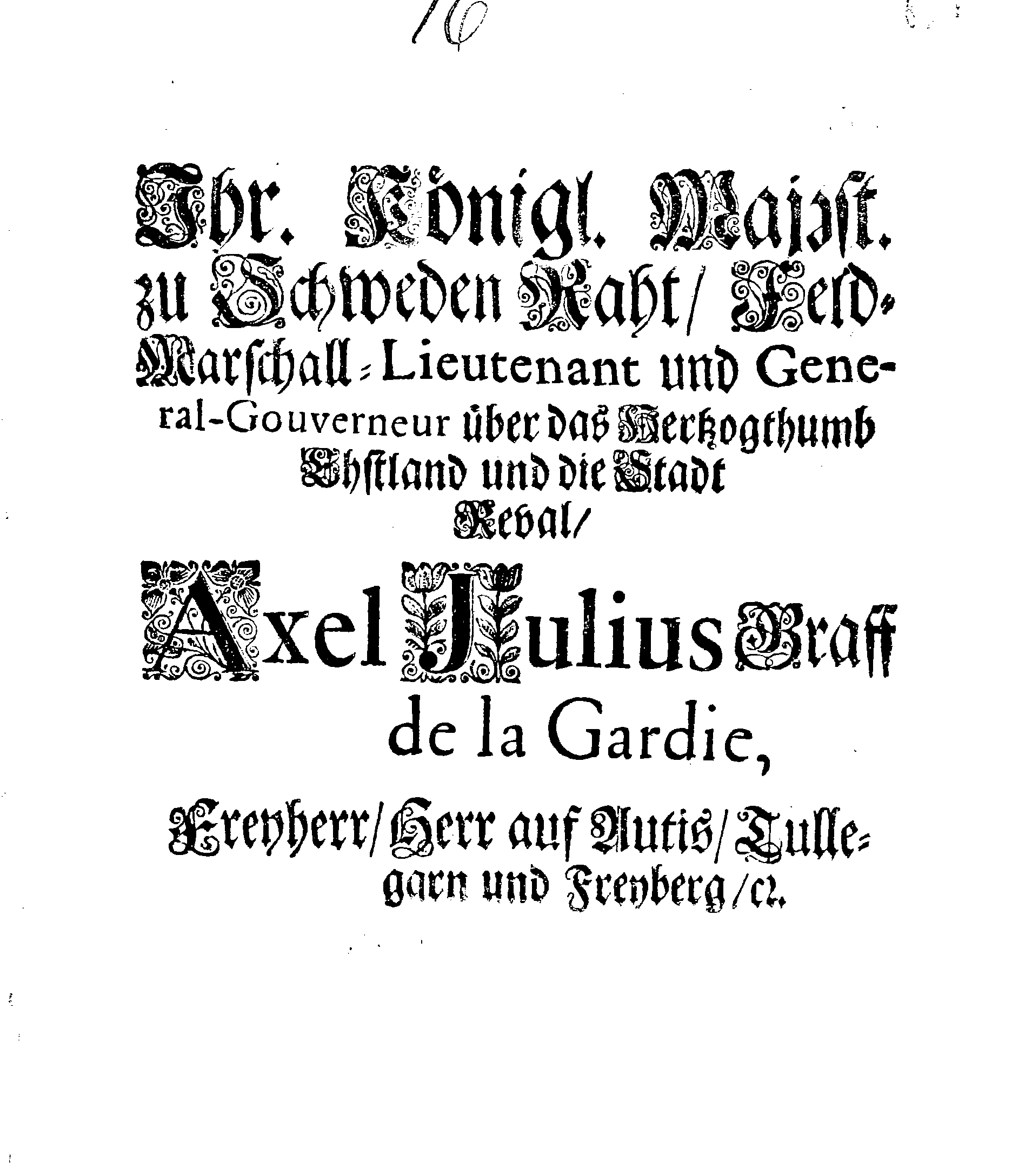 [Axel Julius De la Gardie korraldus]