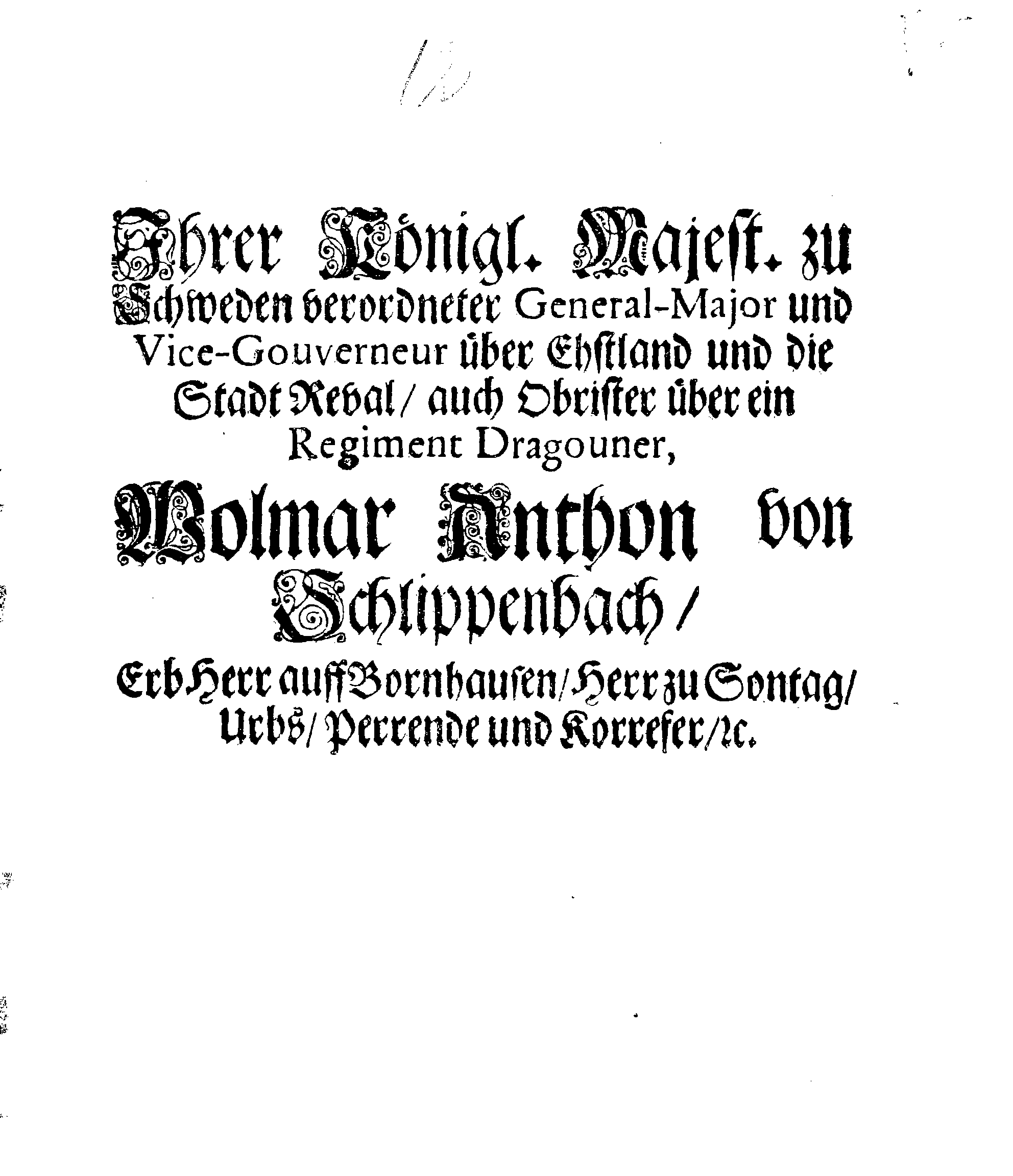 [Wolmar Anton von Schlippenbachi korraldus]