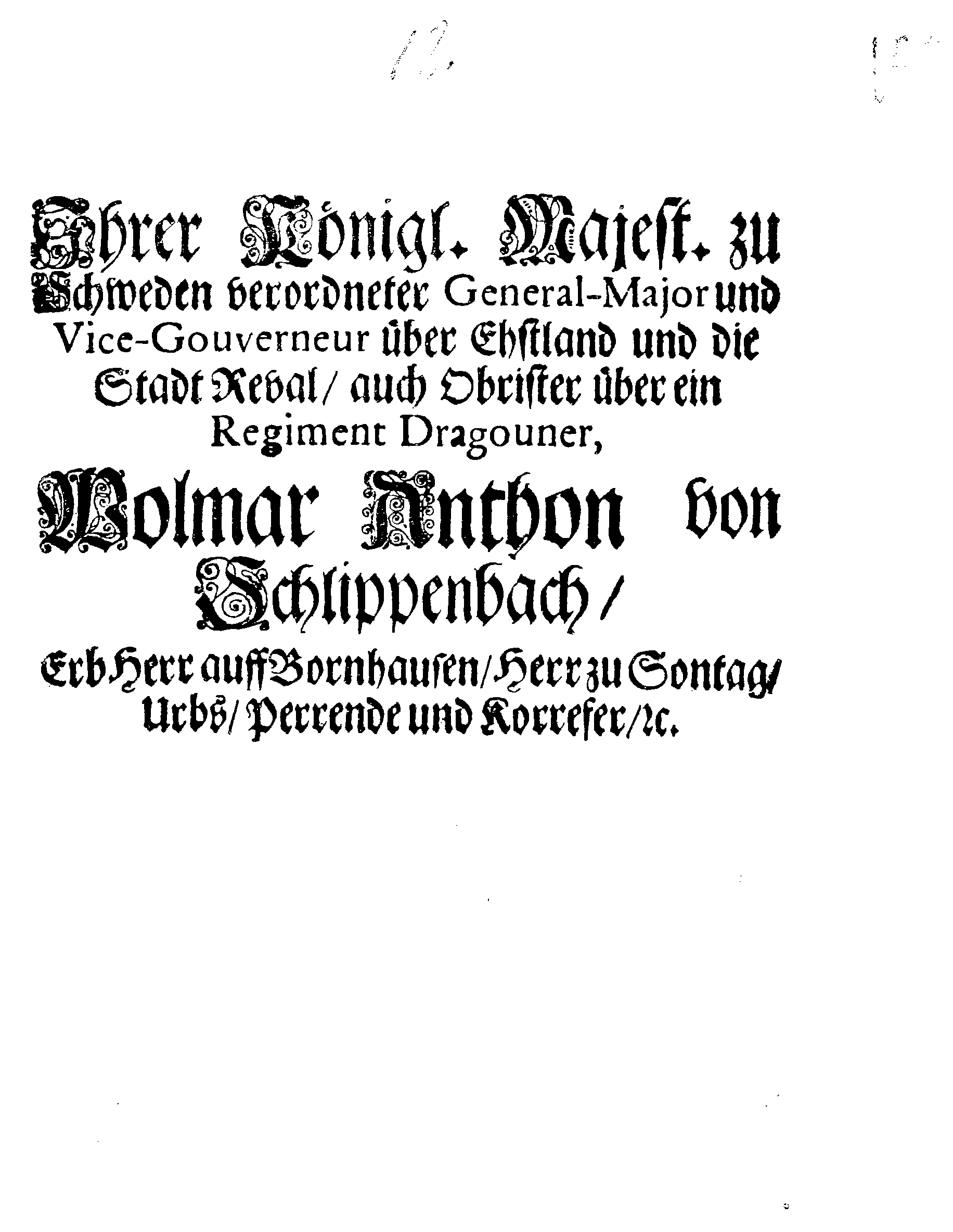 [Wolmar Anton von Schlippenbachi korraldus]