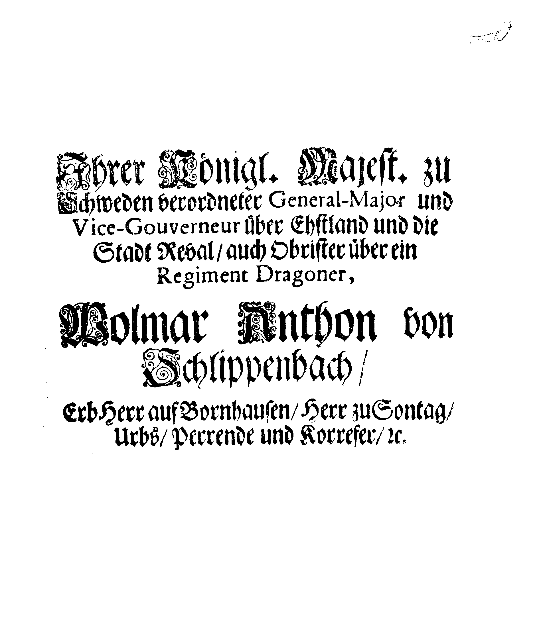 [Wolmar Anton von Schlippenbachi korraldus]