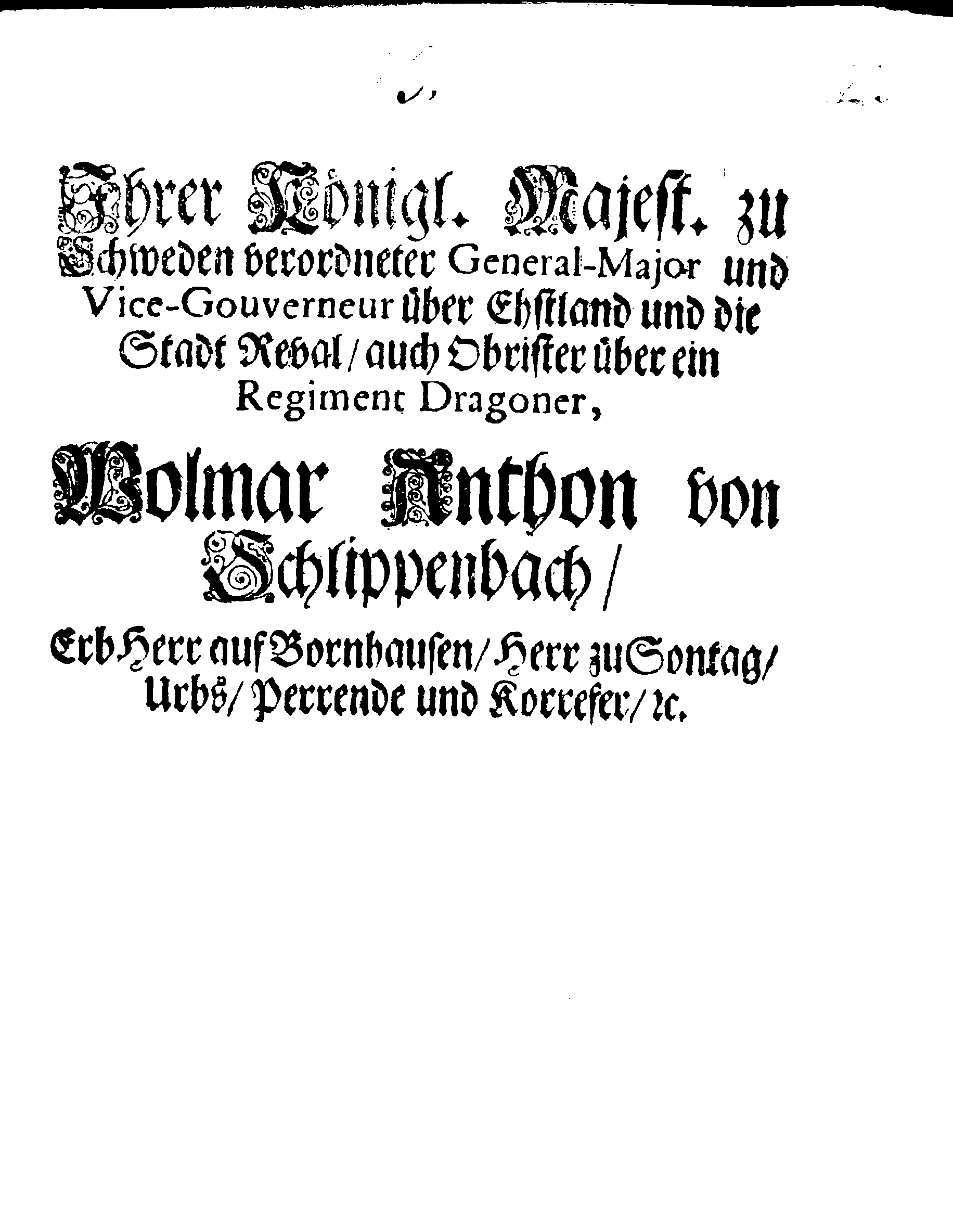 [Wolmar Anton von Schlippenbachi korraldus]