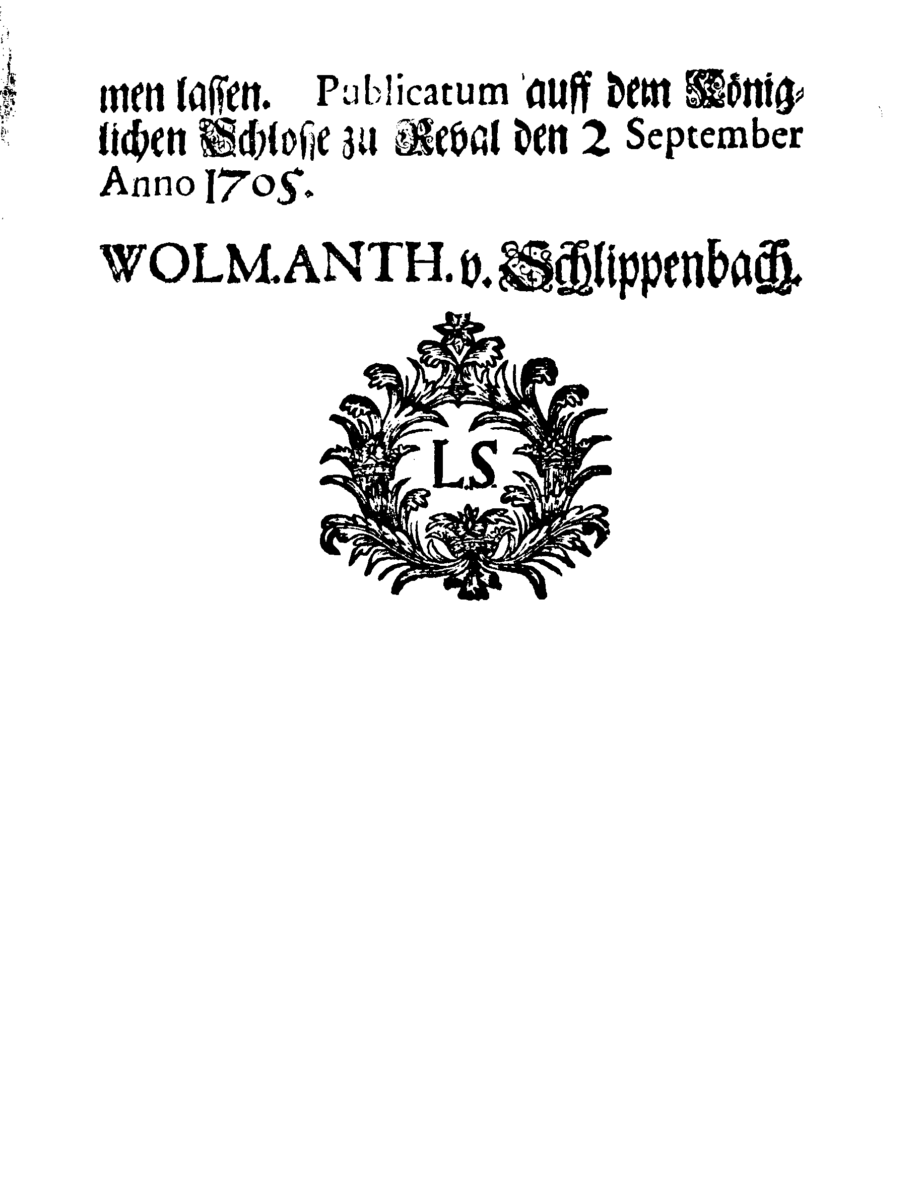 [Wolmar Anton von Schlippenbachi korraldus]