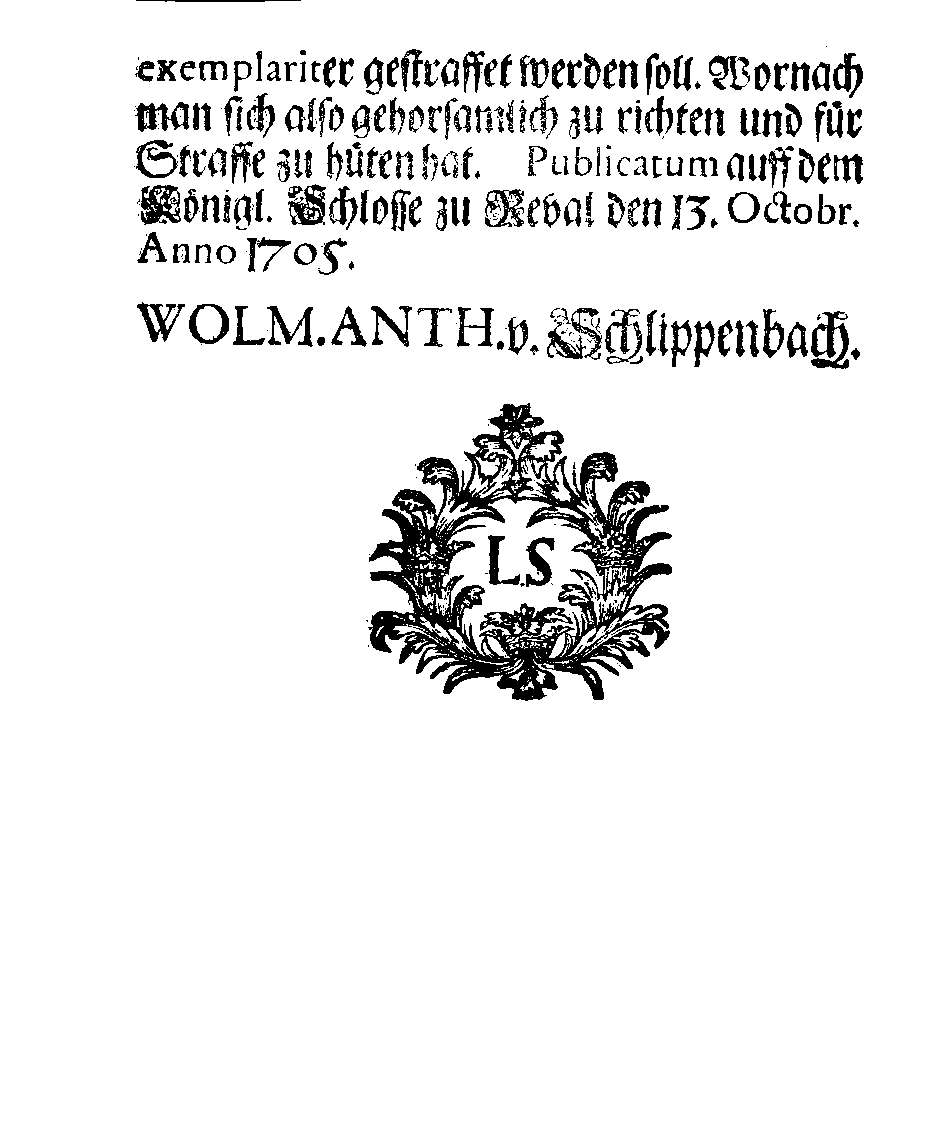 [Wolmar Anton von Schlippenbachi korraldus]