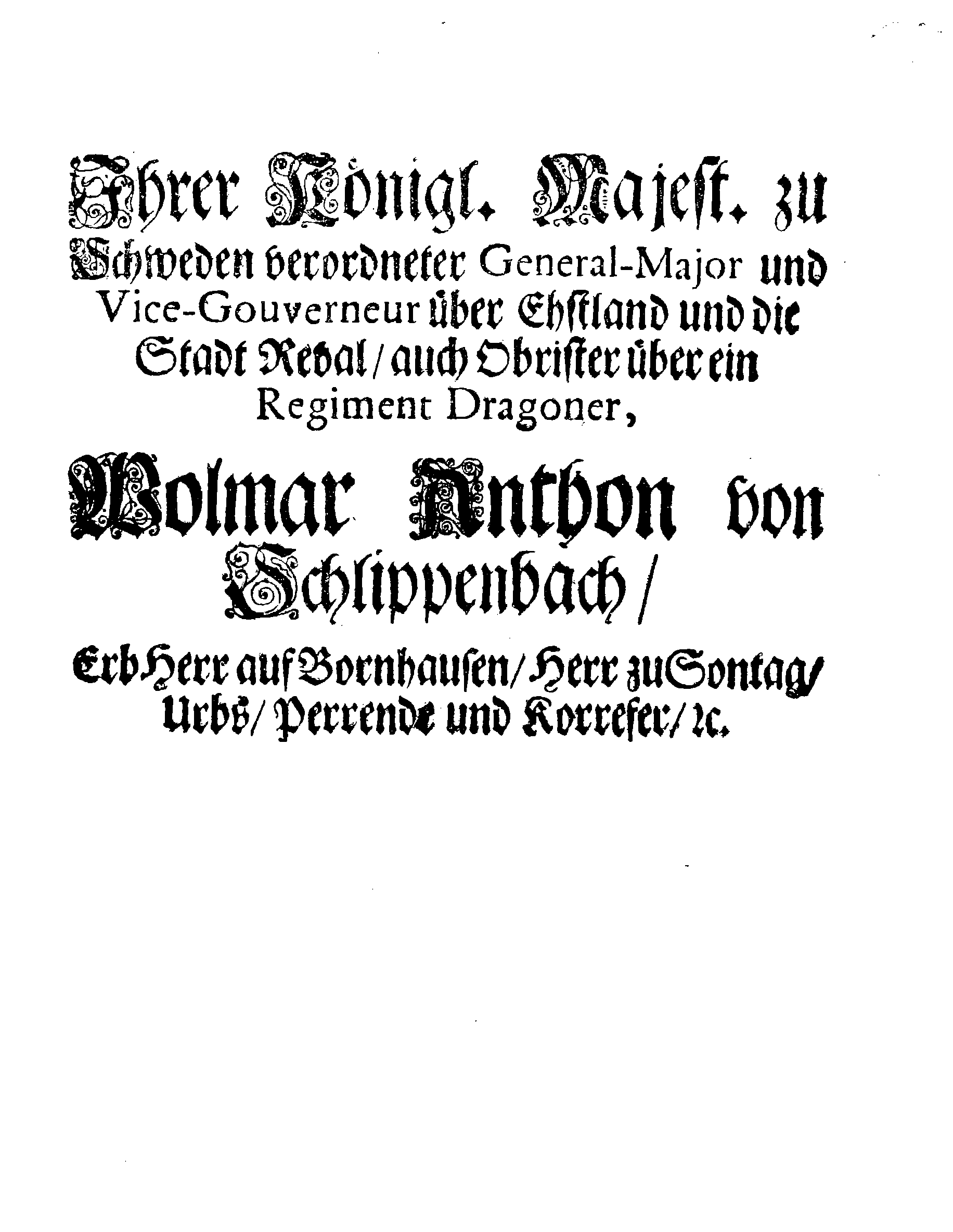 [Wolmar Anton von Schlippenbachi korraldus]