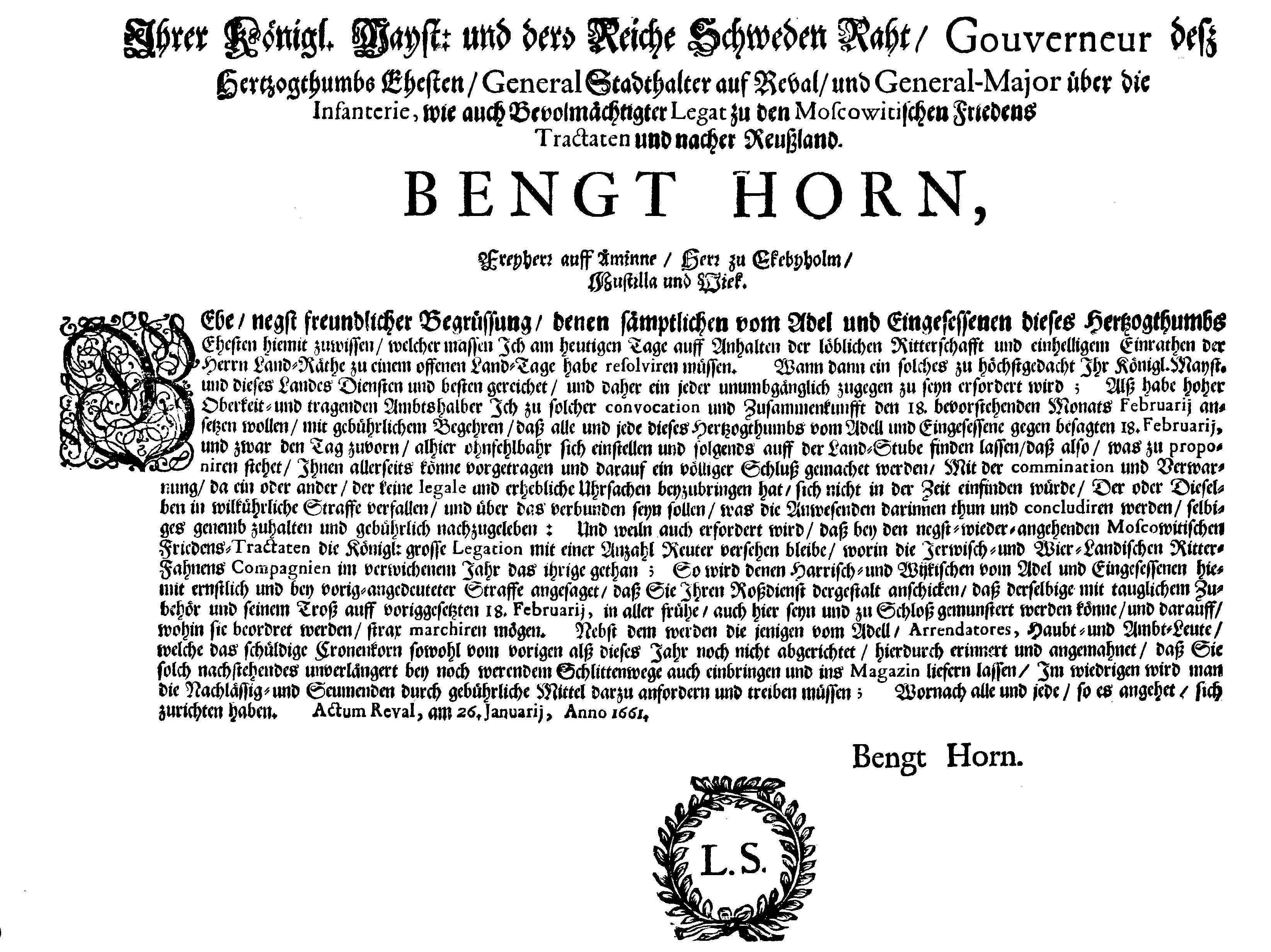 [Bengt Horni korraldus]