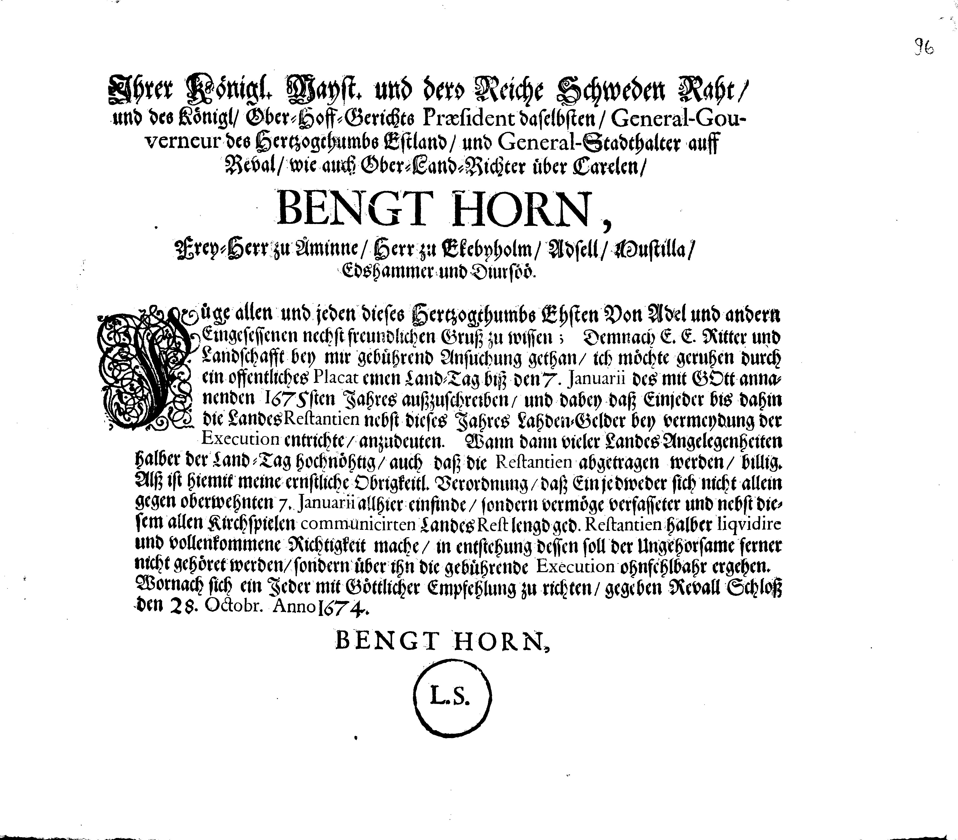 [Bengt Horni korraldus]