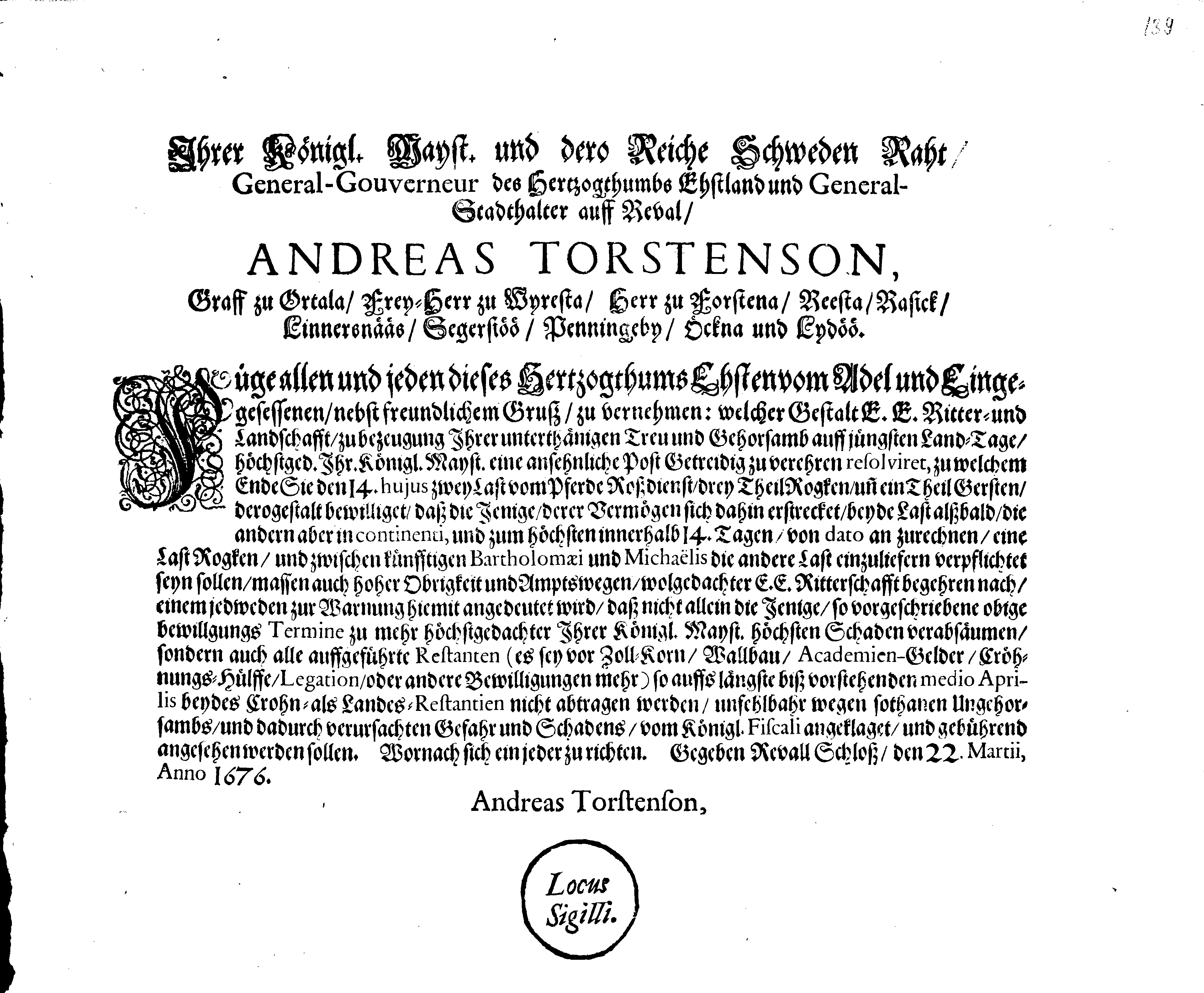 [Anders Torstenssoni korraldus]