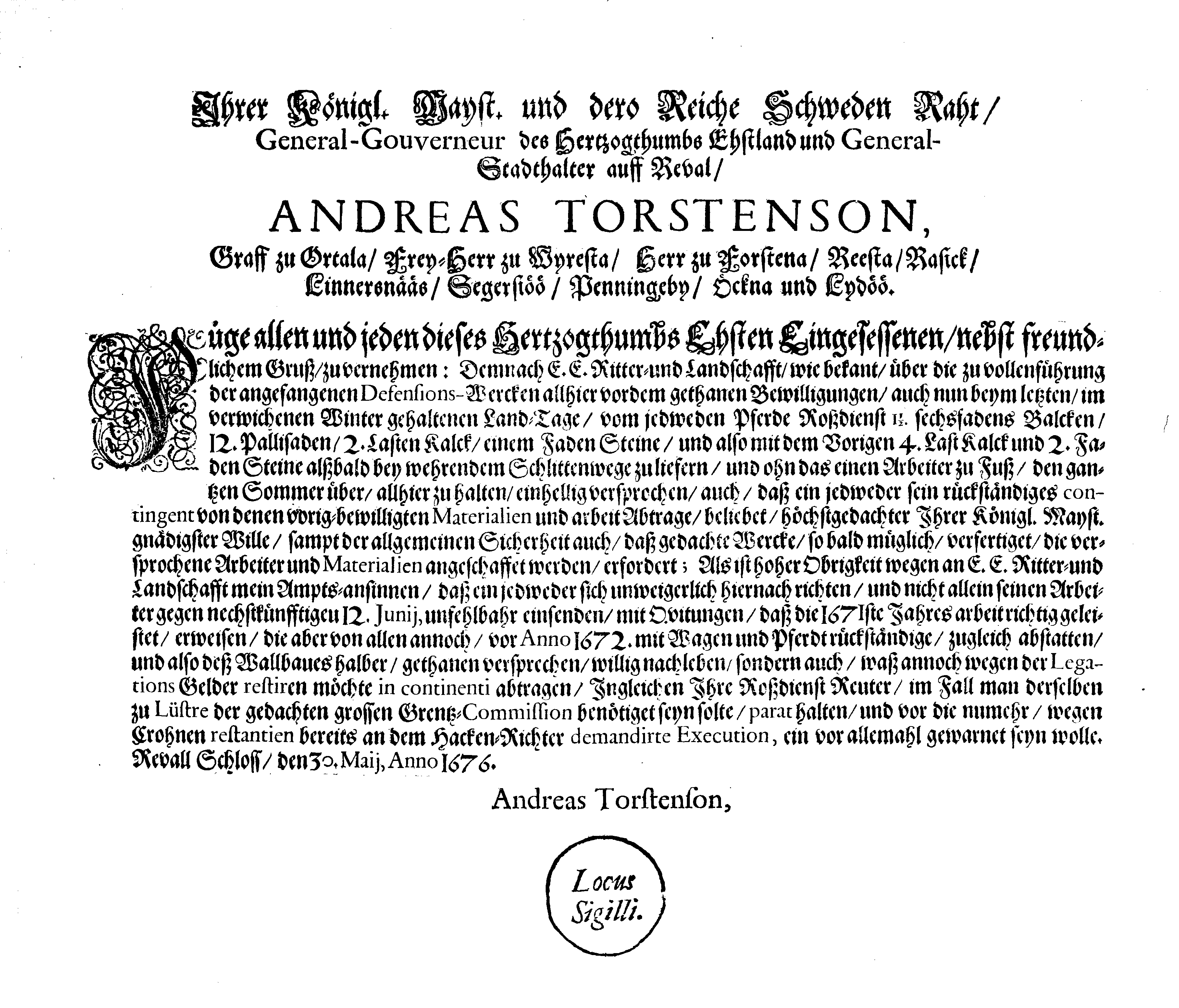 [Anders Torstenssoni korraldus]