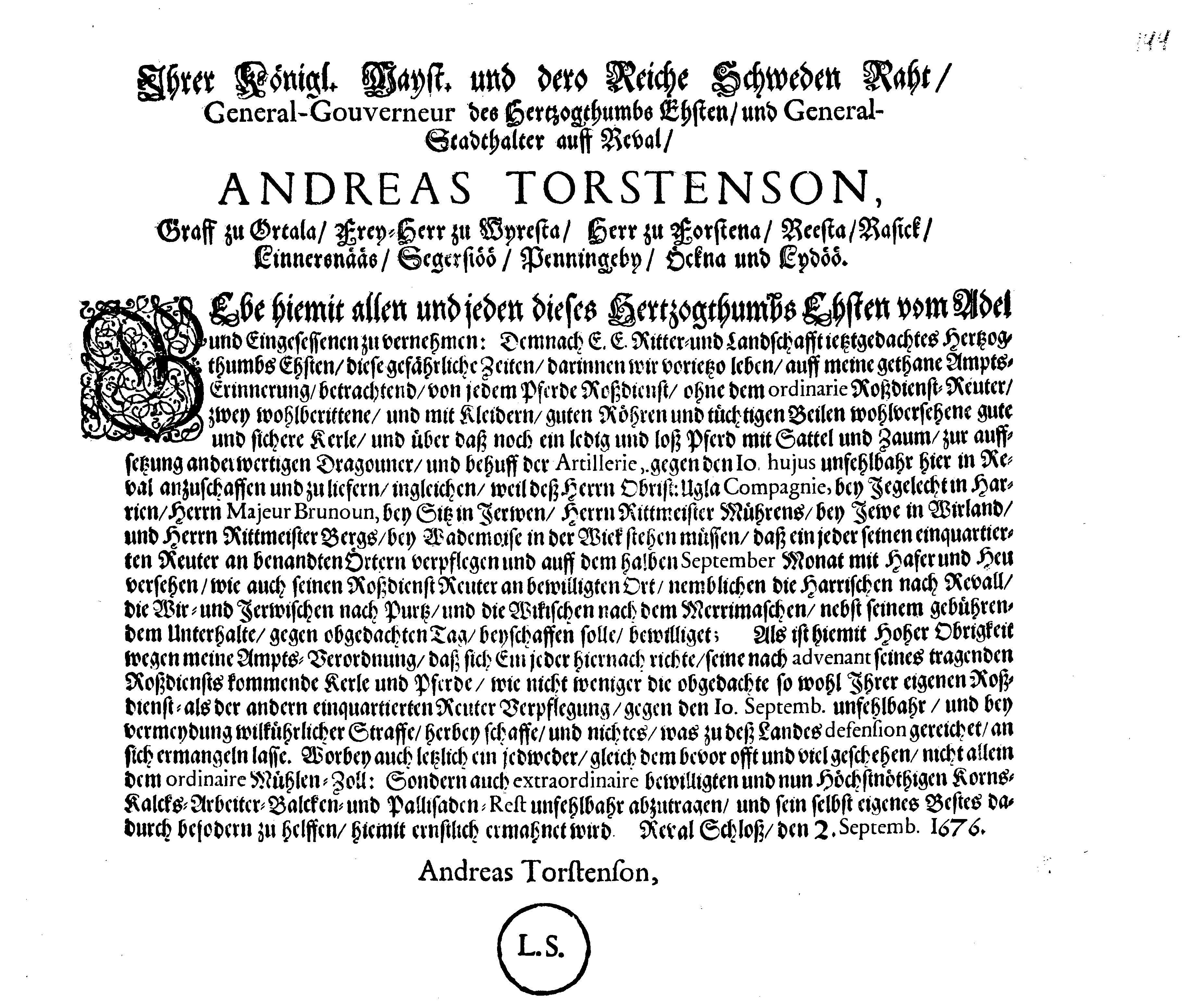 [Anders Torstenssoni korraldus]