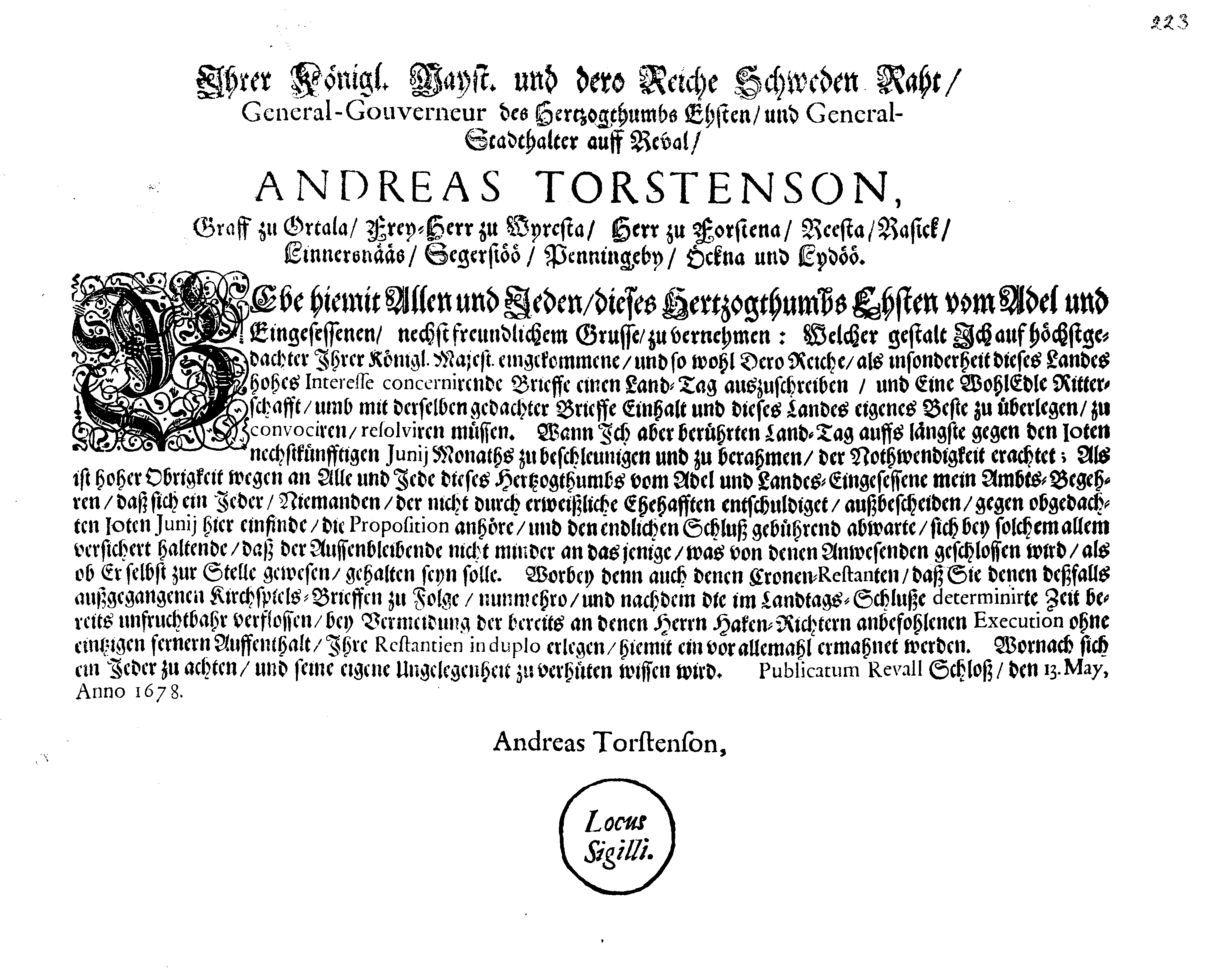[Anders Torstenssoni korraldus]