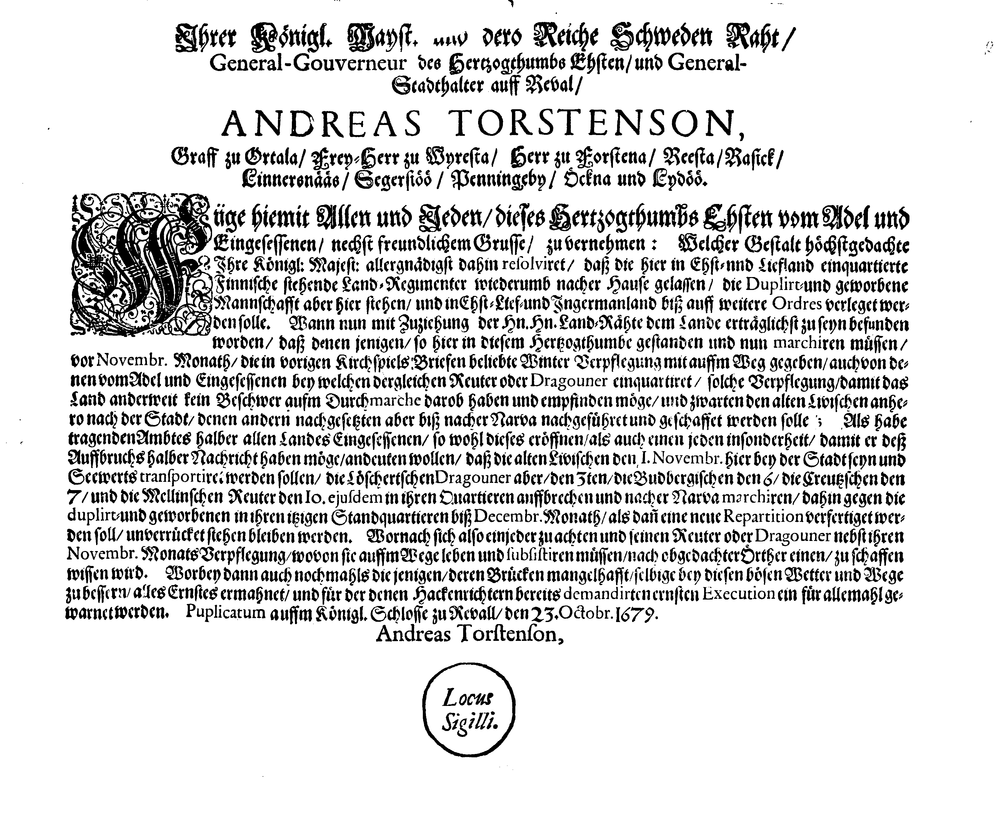 [Anders Torstenssoni korraldus]