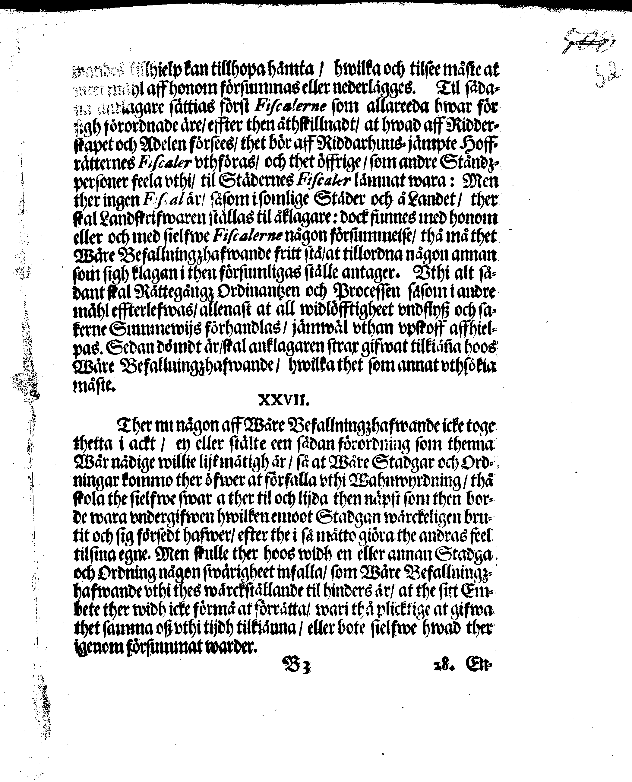 Kongl. Mayst:tz STADGA, Öfwer alla EXECUTIONER i gemeen